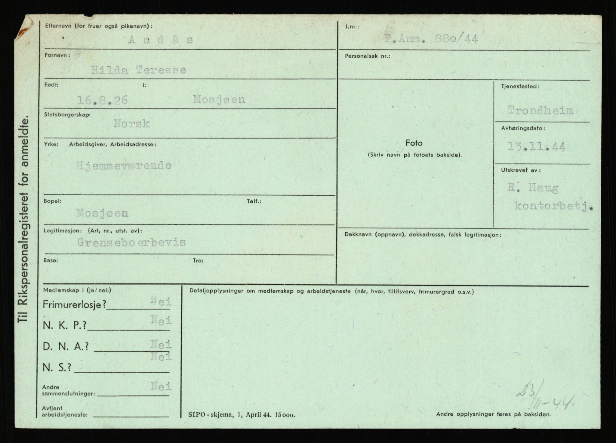 Statspolitiet - Hovedkontoret / Osloavdelingen, AV/RA-S-1329/C/Ca/L0001: Aabakken - Armann, 1943-1945, p. 1907