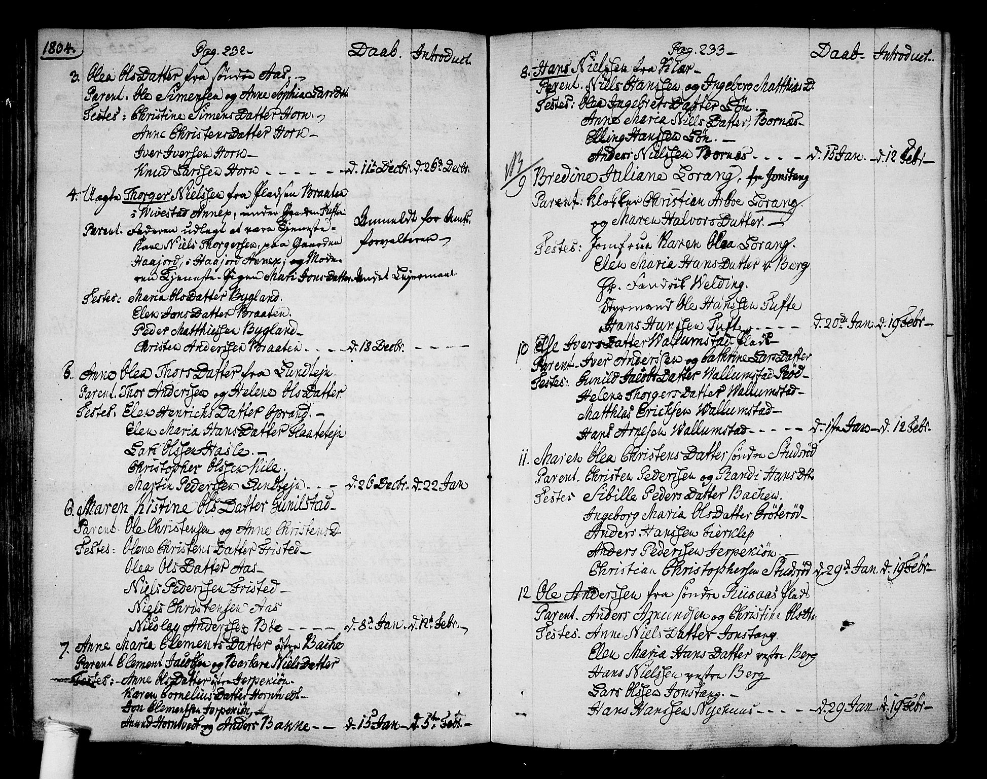 Ramnes kirkebøker, SAKO/A-314/F/Fa/L0003: Parish register (official) no. I 3, 1790-1813, p. 232-233