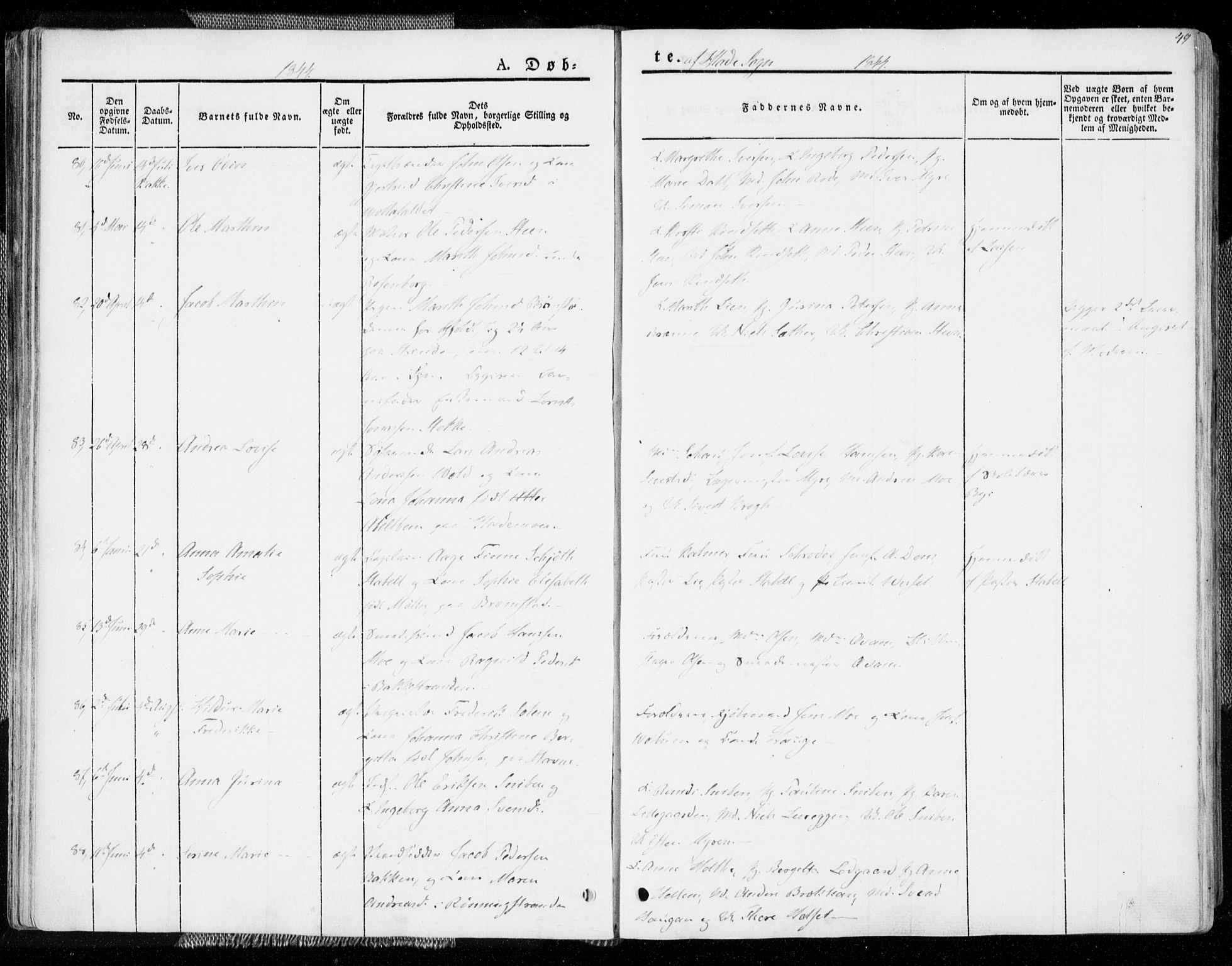 Ministerialprotokoller, klokkerbøker og fødselsregistre - Sør-Trøndelag, AV/SAT-A-1456/606/L0290: Parish register (official) no. 606A05, 1841-1847, p. 49