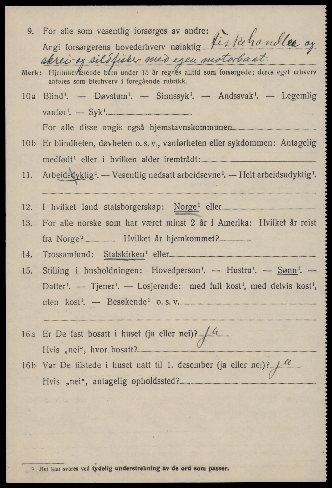 SAT, 1920 census for Aure, 1920, p. 1867