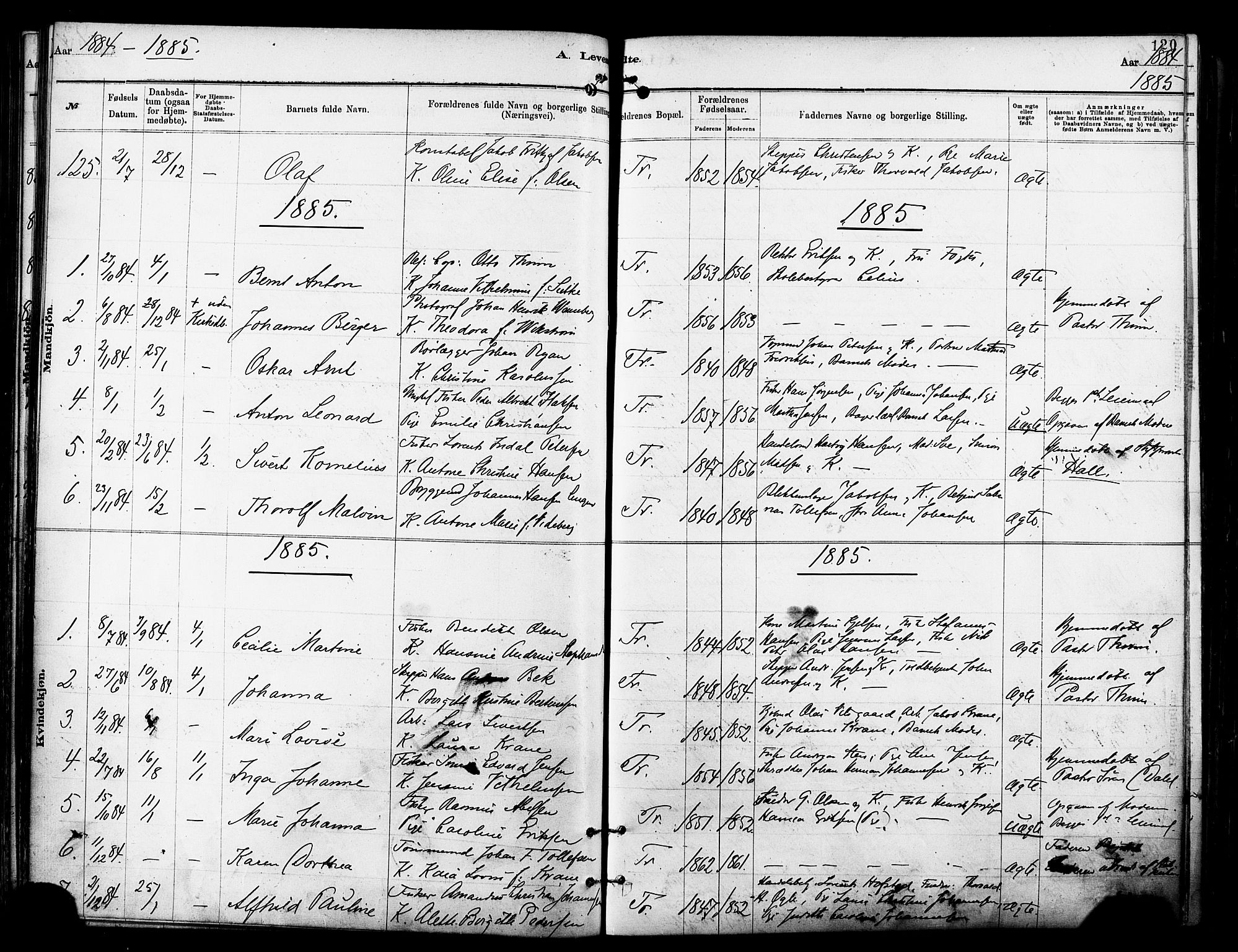 Tromsø sokneprestkontor/stiftsprosti/domprosti, SATØ/S-1343/G/Ga/L0014kirke: Parish register (official) no. 14, 1878-1888, p. 120