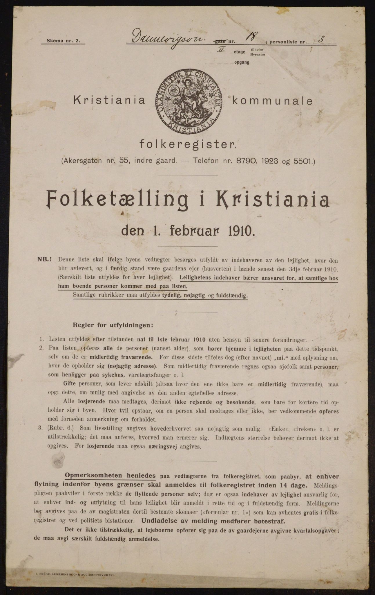 OBA, Municipal Census 1910 for Kristiania, 1910, p. 14697