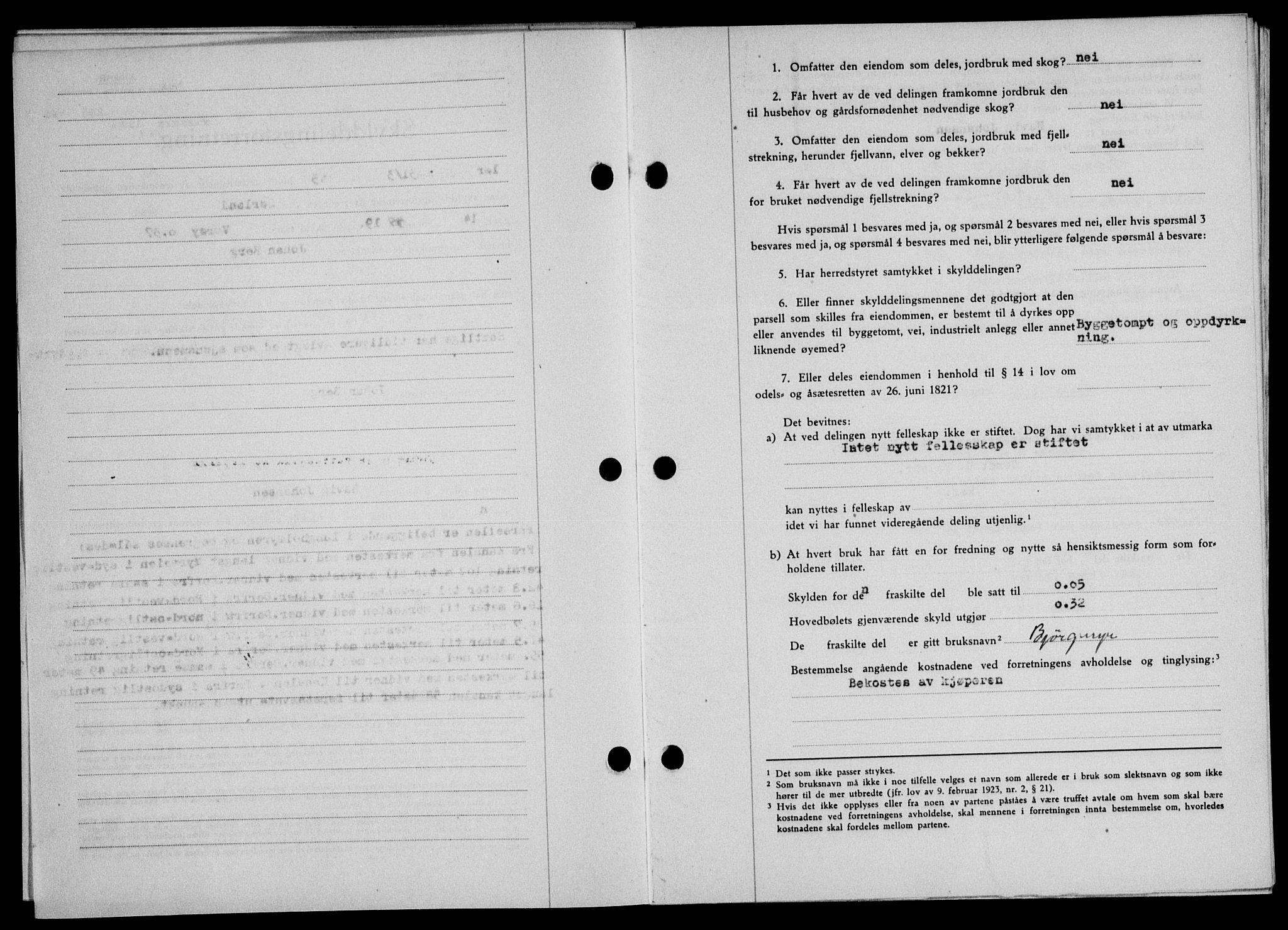 Lofoten sorenskriveri, SAT/A-0017/1/2/2C/L0013a: Mortgage book no. 13a, 1944-1946, Diary no: : 266/1945