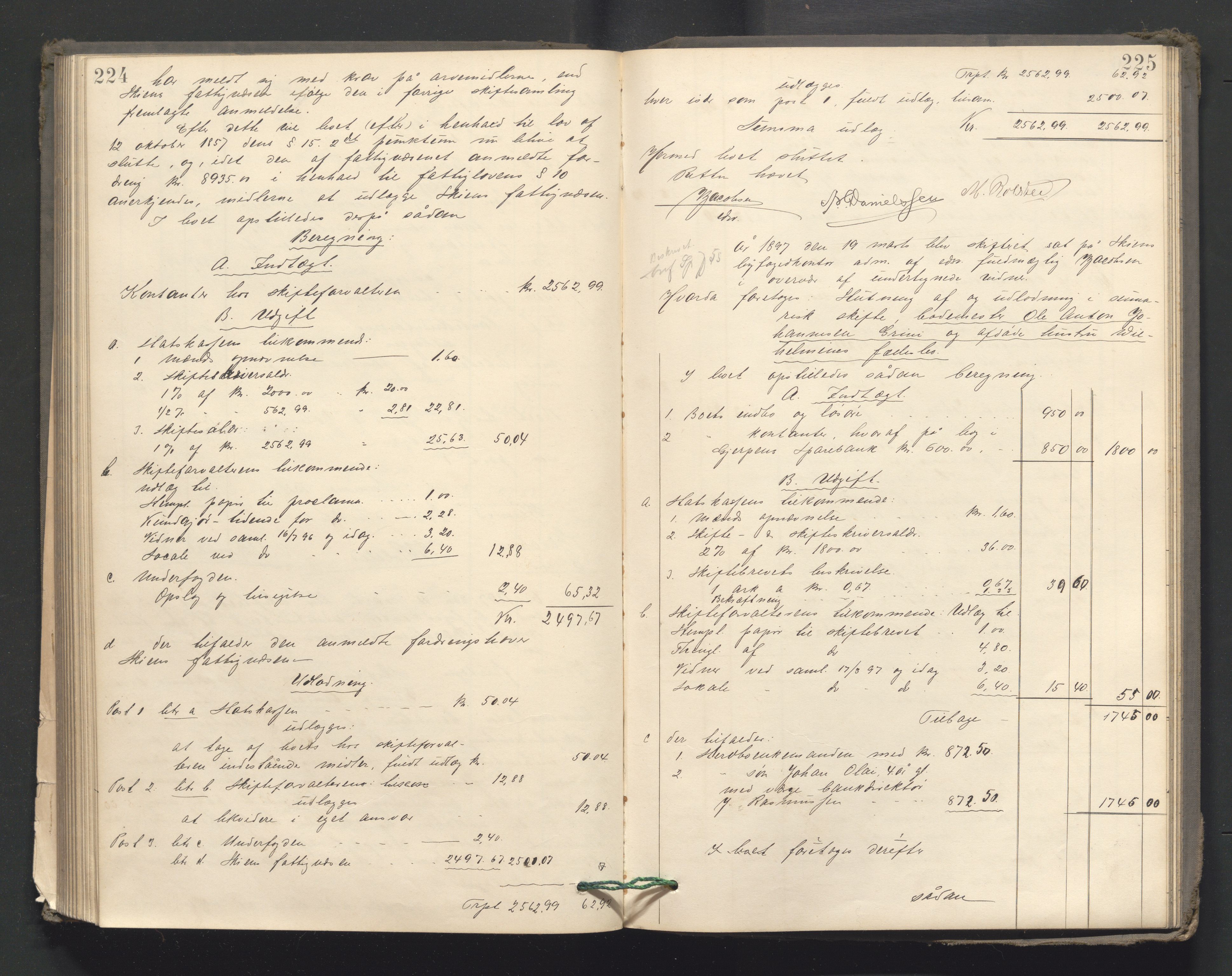 Skien byfogd, AV/SAKO-A-219/H/He/L0001: Skifteutlodningsprotokoll, 1890-1899, p. 224-225