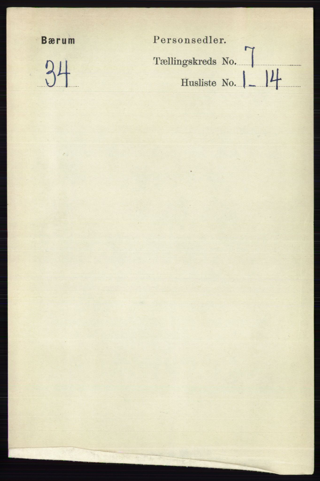 RA, 1891 census for 0219 Bærum, 1891, p. 4079