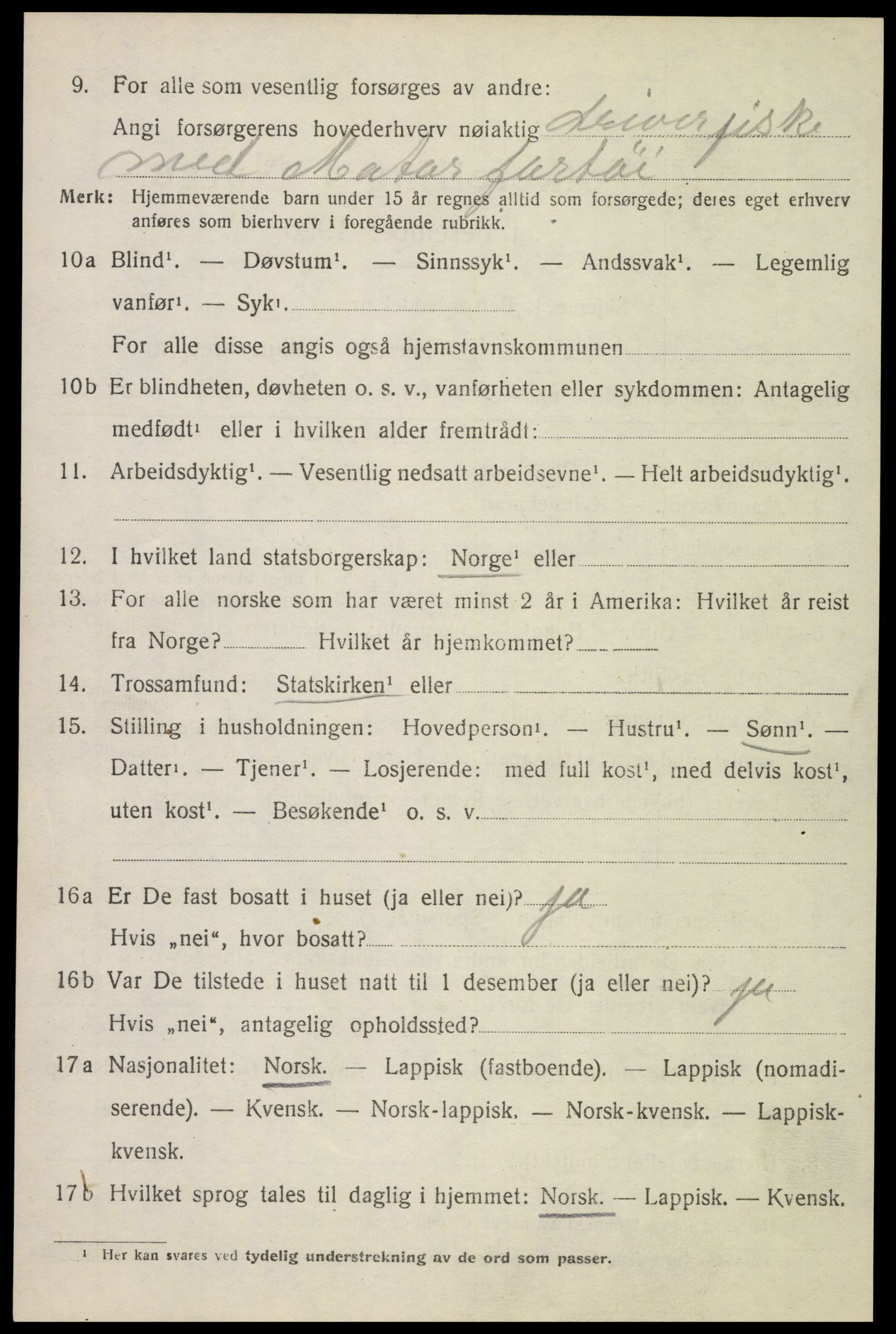 SAT, 1920 census for Hadsel, 1920, p. 20281