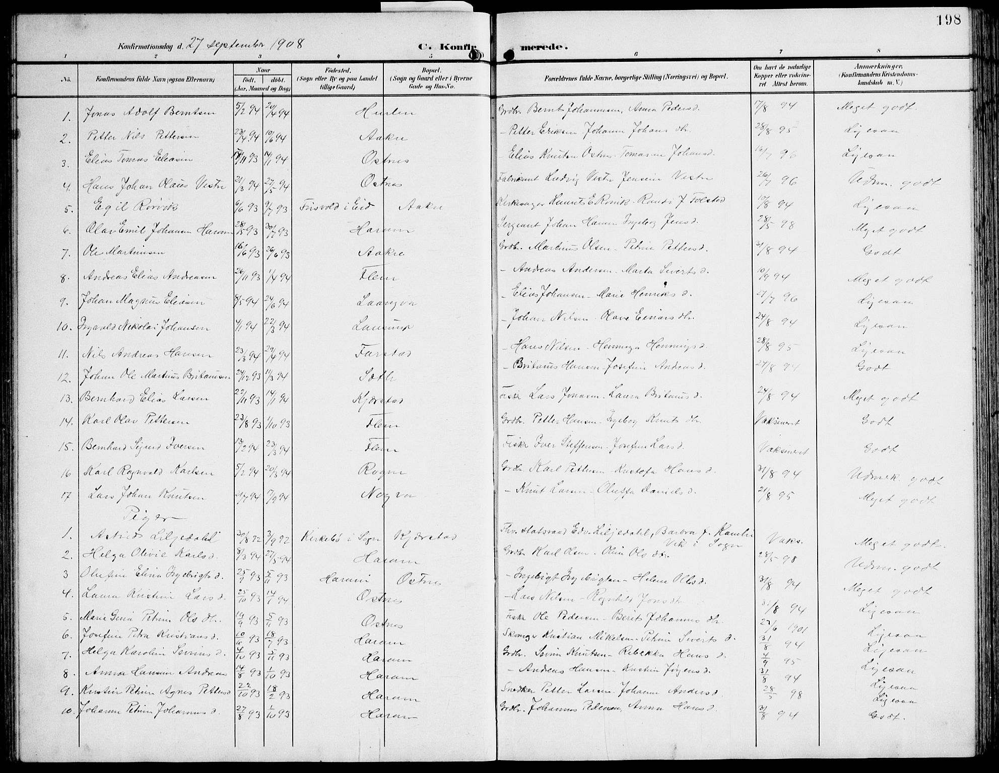 Ministerialprotokoller, klokkerbøker og fødselsregistre - Møre og Romsdal, AV/SAT-A-1454/536/L0511: Parish register (copy) no. 536C06, 1899-1944, p. 198