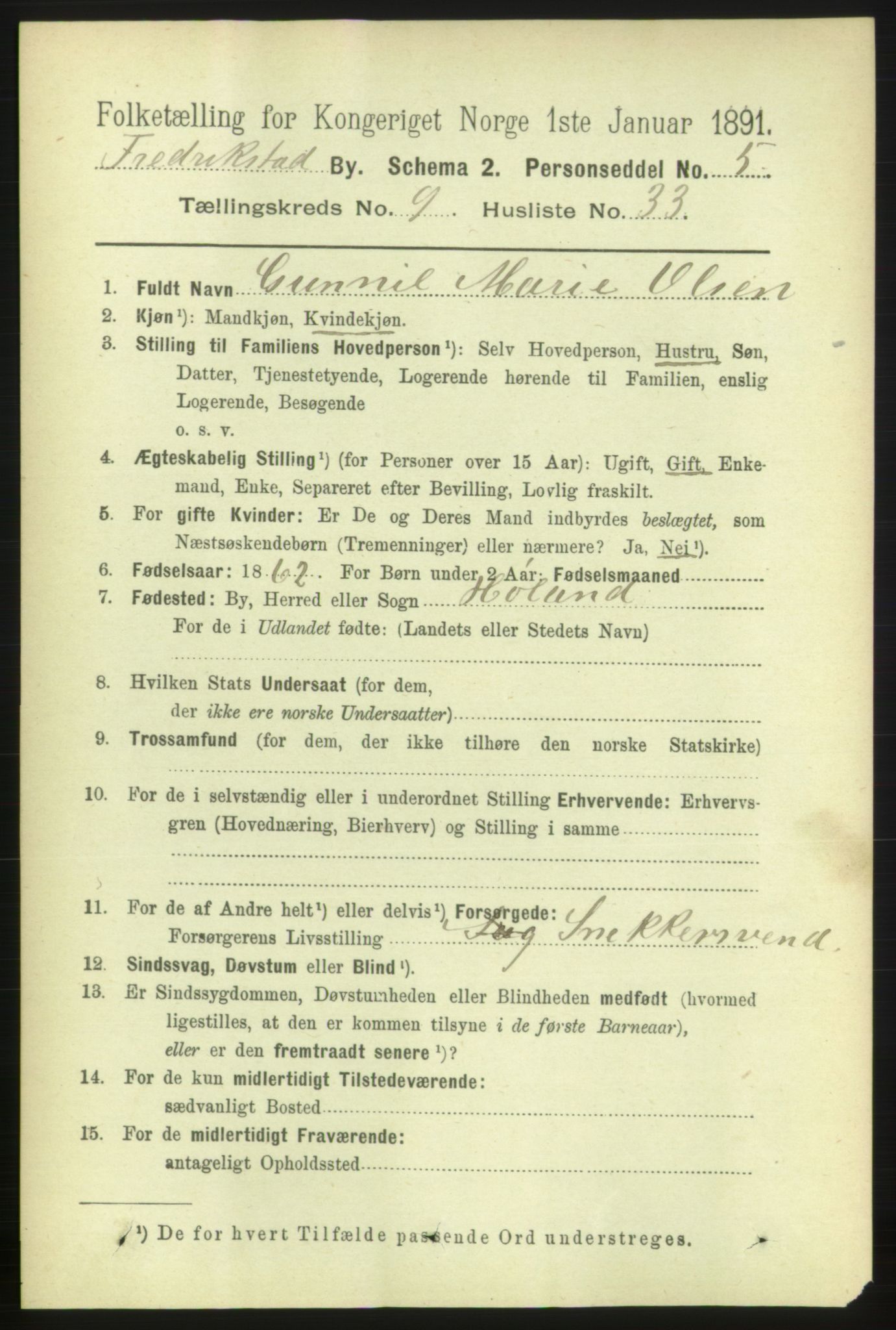 RA, 1891 census for 0103 Fredrikstad, 1891, p. 10761