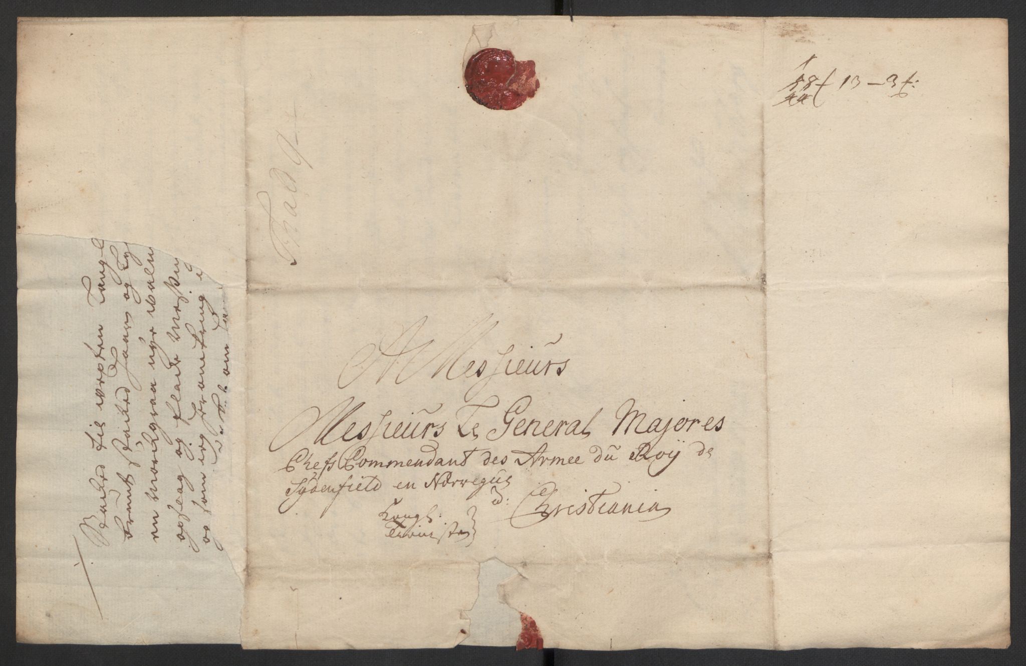 Kommanderende general (KG I) med Det norske krigsdirektorium, AV/RA-EA-5419/D/L0153: Fredriksten festning: Brev, inventarfortegnelser og regnskapsekstrakter, 1724-1729, p. 299