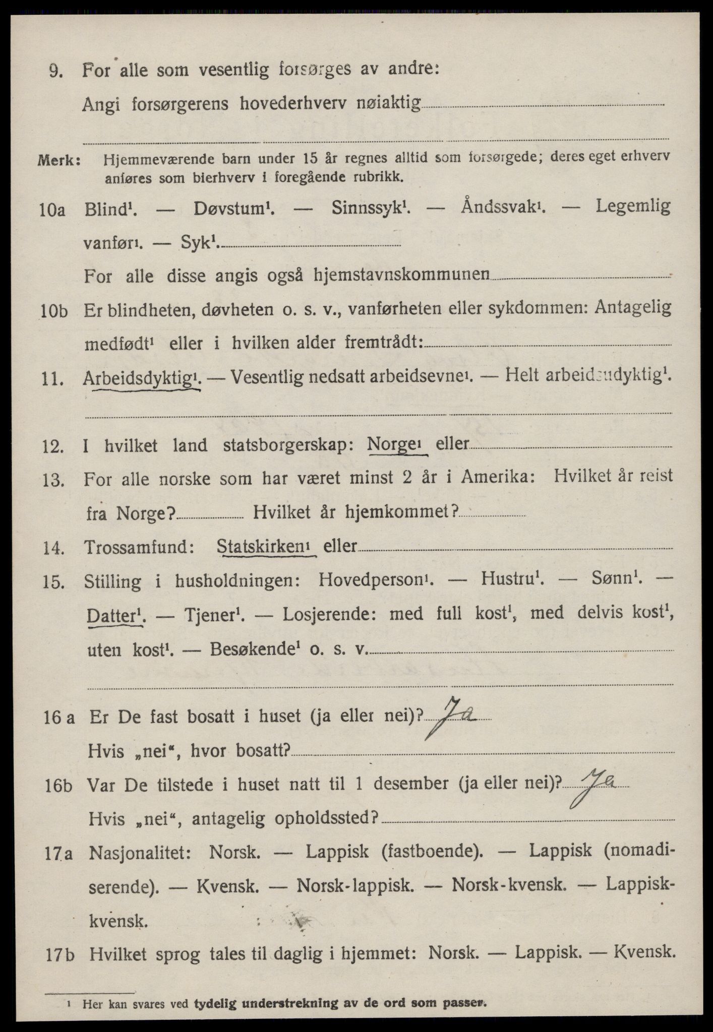 SAT, 1920 census for Å, 1920, p. 2719