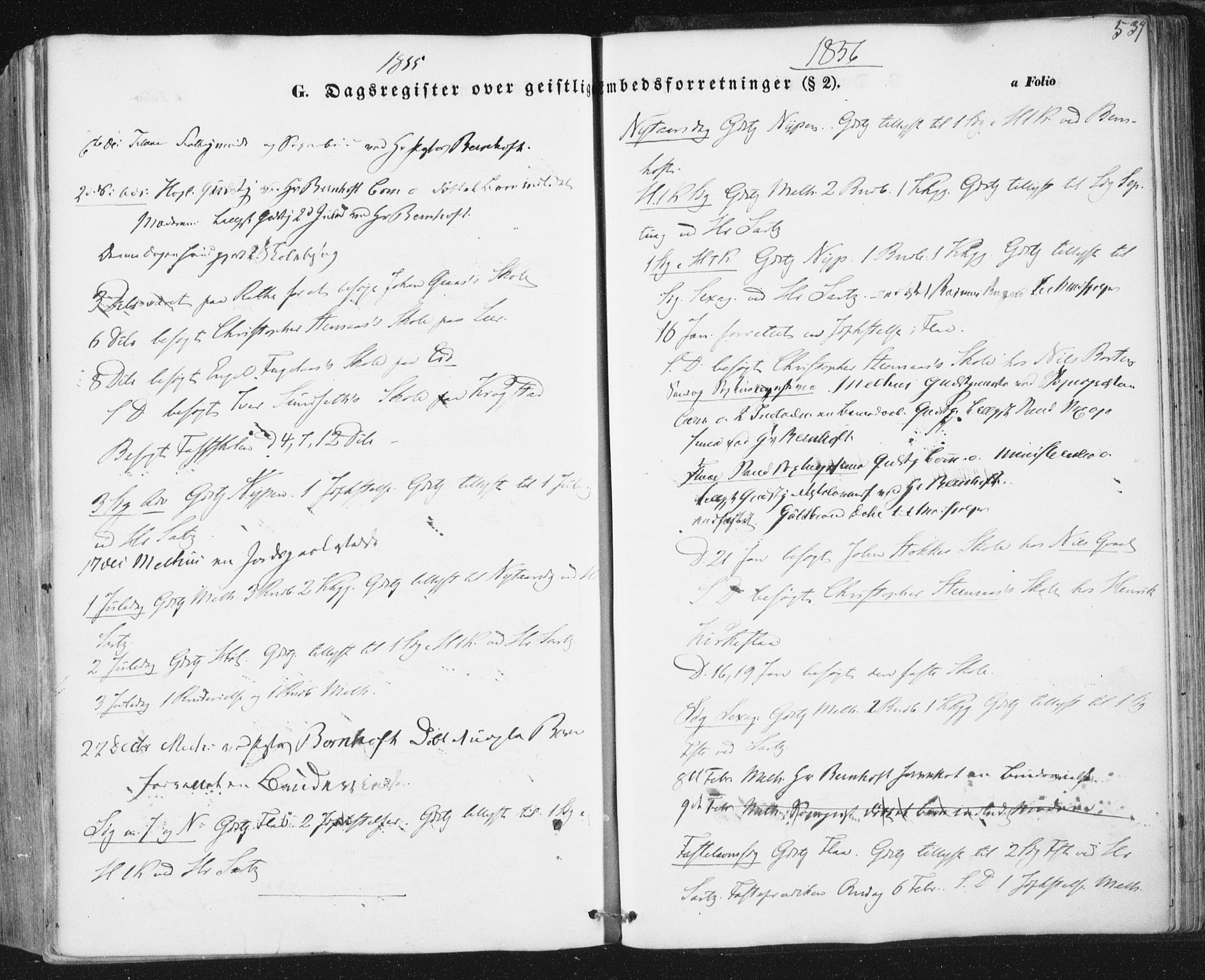 Ministerialprotokoller, klokkerbøker og fødselsregistre - Sør-Trøndelag, SAT/A-1456/691/L1076: Parish register (official) no. 691A08, 1852-1861, p. 539