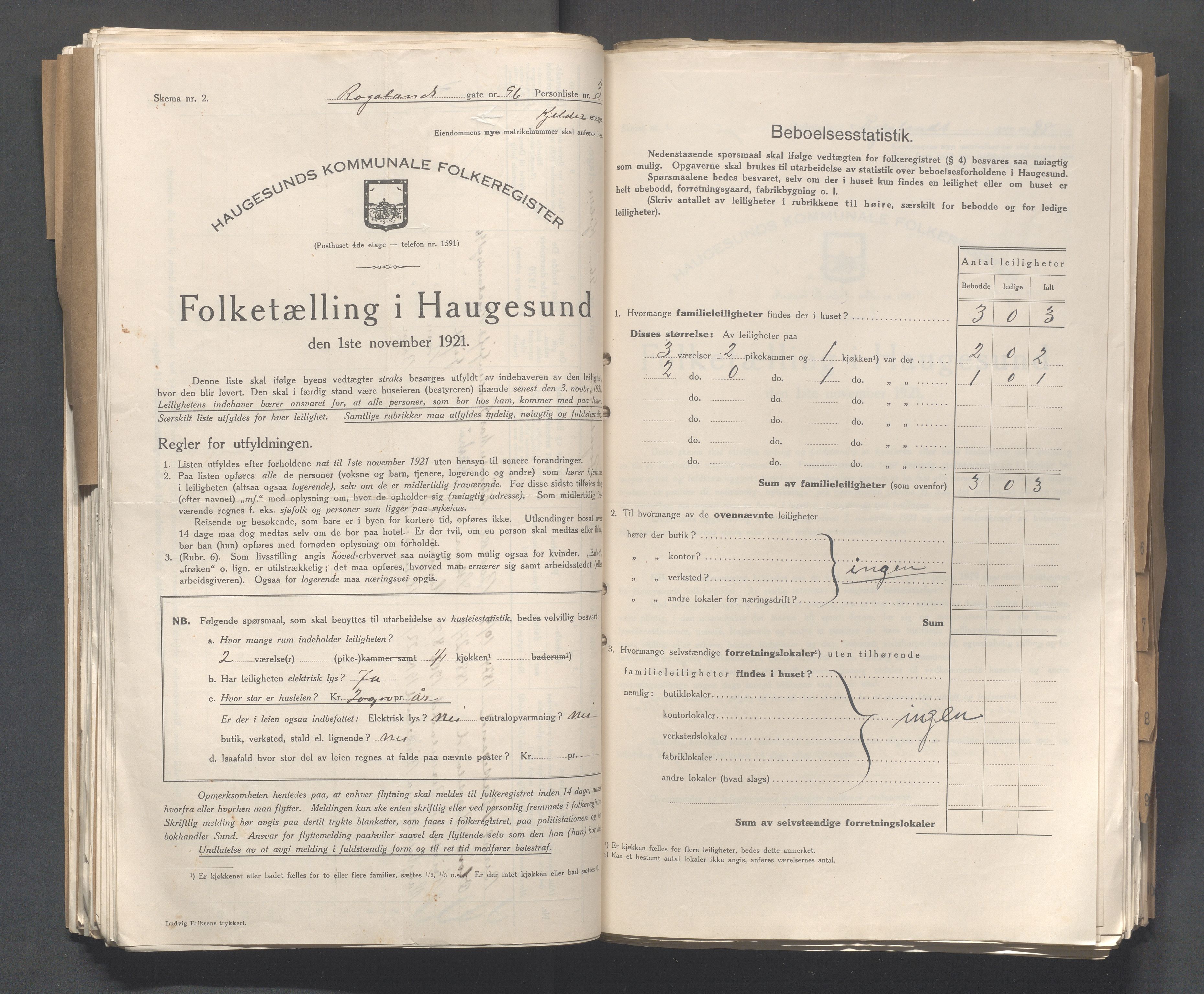 IKAR, Local census 1.11.1921 for Haugesund, 1921, p. 3313