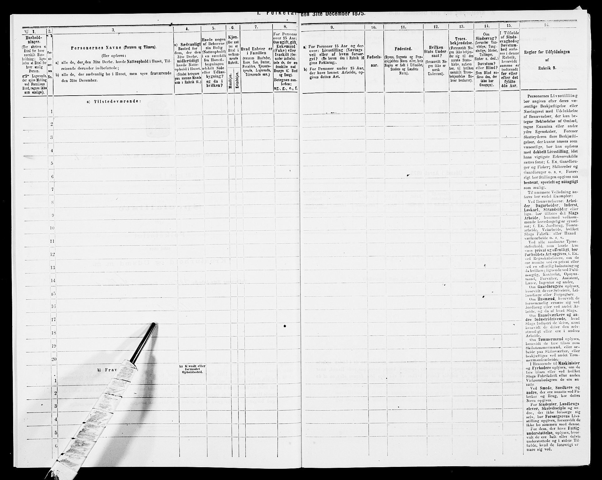 SAK, 1875 census for 1032P Lyngdal, 1875, p. 1534