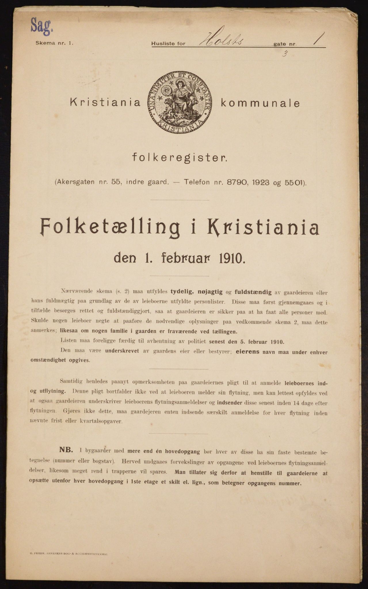 OBA, Municipal Census 1910 for Kristiania, 1910, p. 40104