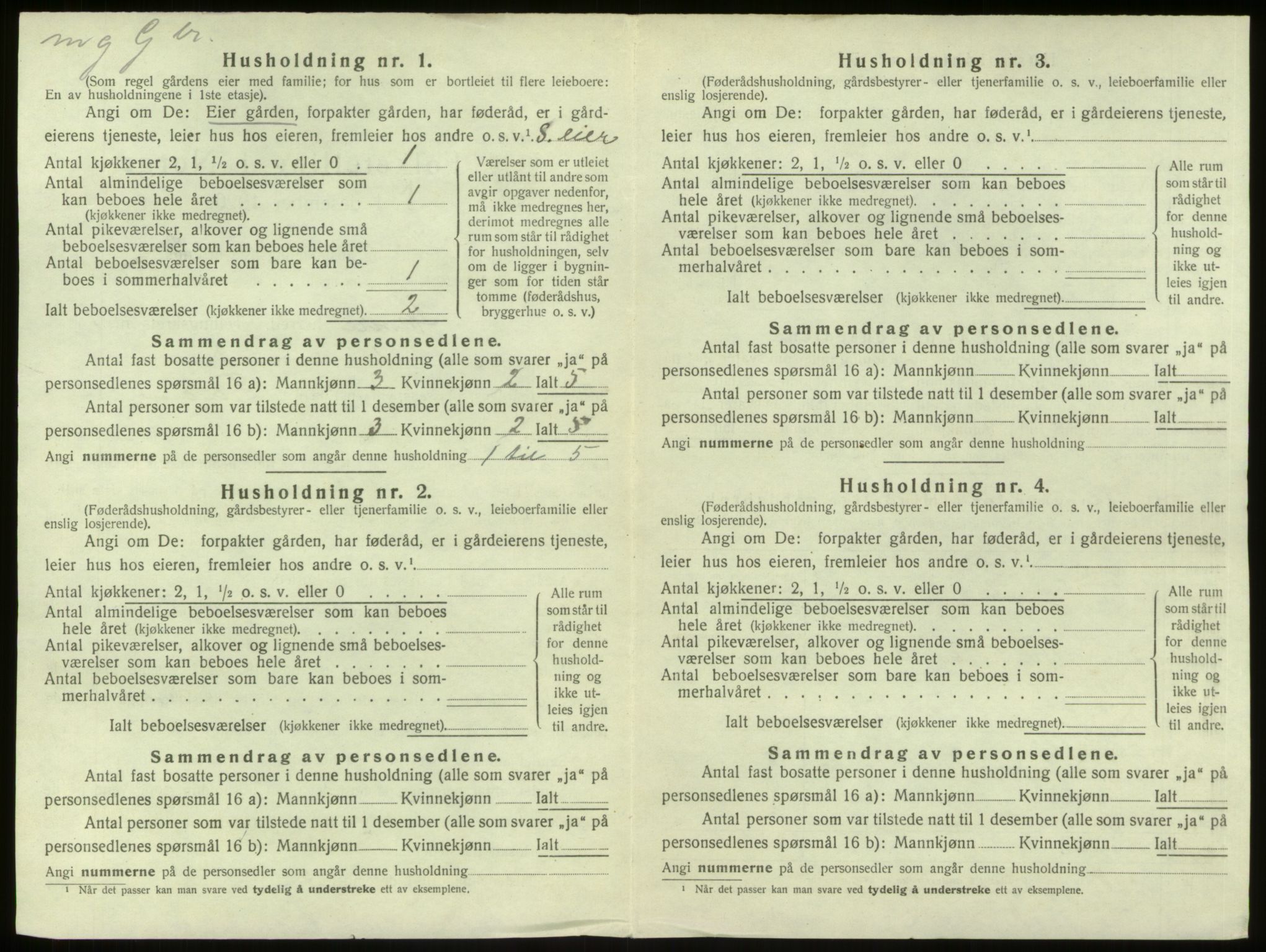 SAB, 1920 census for Hamre, 1920, p. 47