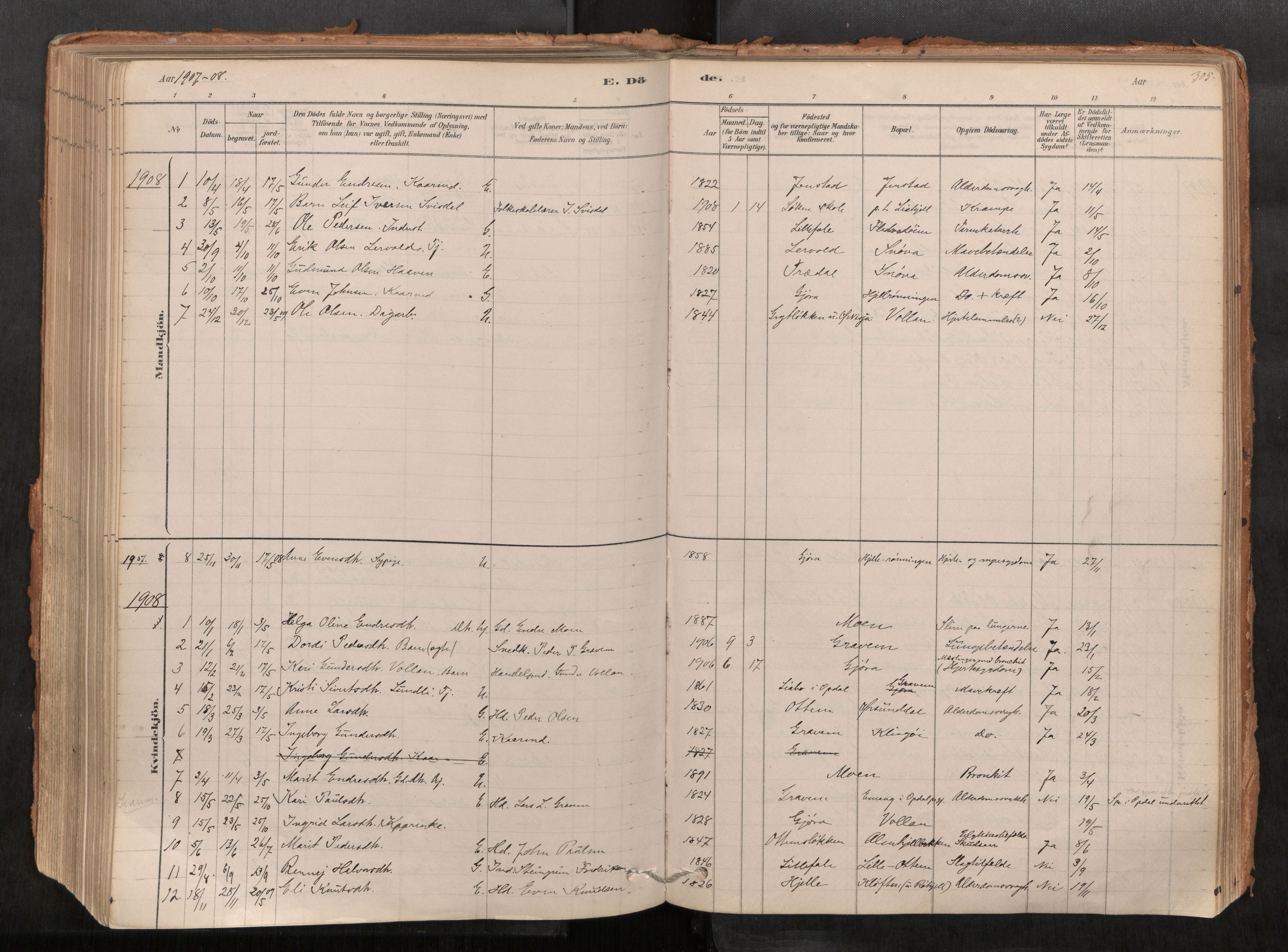 Sunndal sokneprestkontor, AV/SAT-A-1085/1/I/I1/I1a/L0001: Parish register (official) no. 1, 1877-1914, p. 305