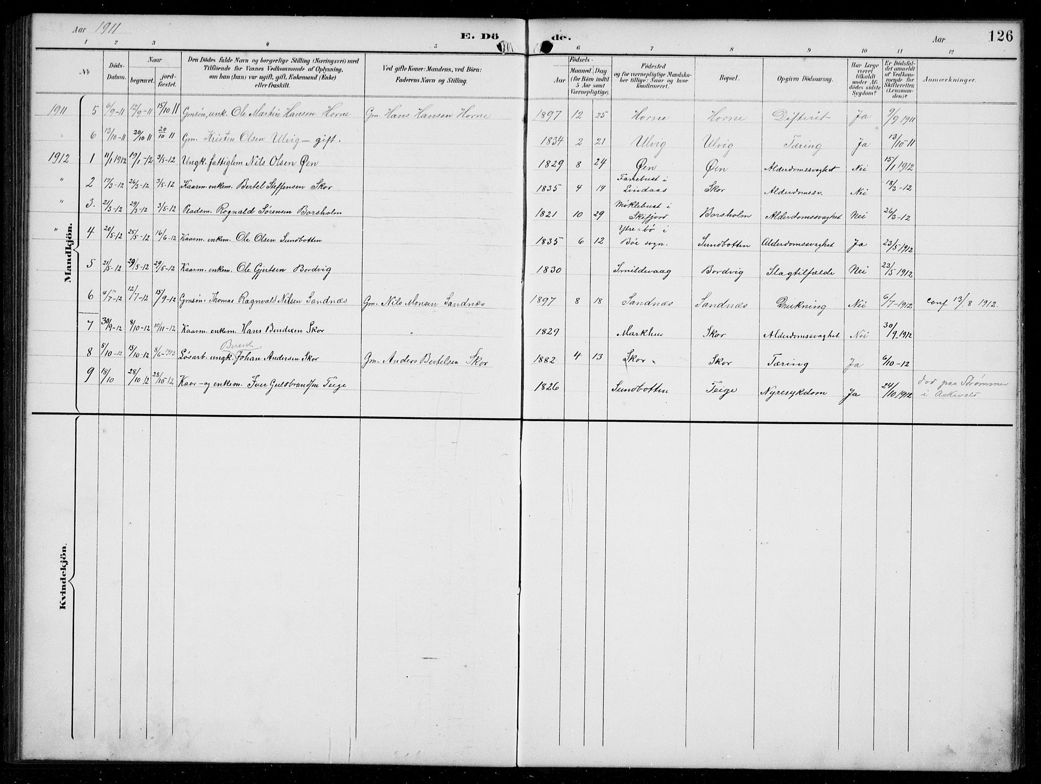Hyllestad sokneprestembete, SAB/A-80401: Parish register (copy) no. C 3, 1894-1913, p. 126
