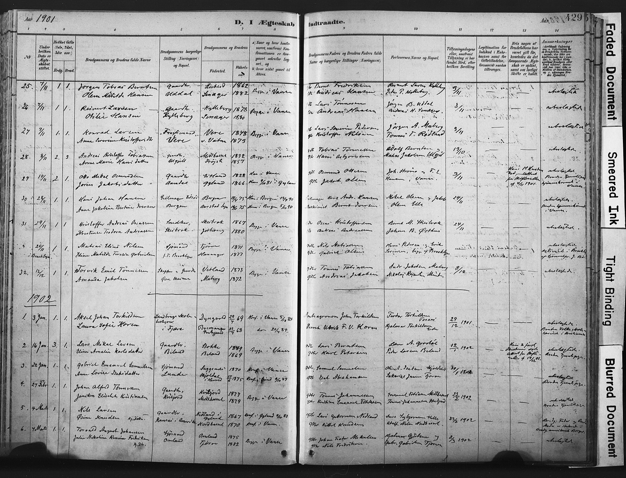 Lista sokneprestkontor, AV/SAK-1111-0027/F/Fa/L0012: Parish register (official) no. A 12, 1879-1903, p. 429