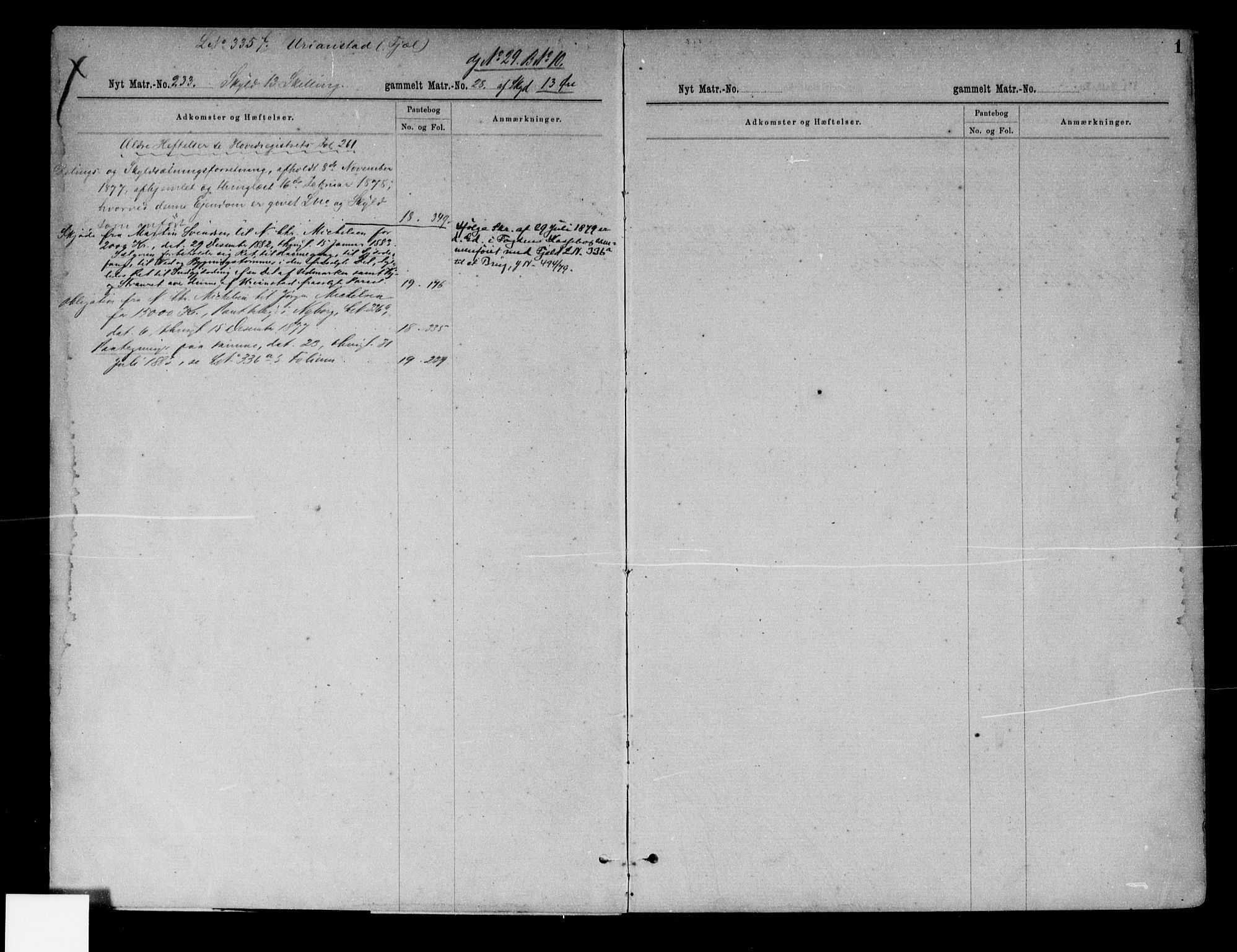 Follo sorenskriveri, SAO/A-10274/G/Gb/Gbb/L0003: Mortgage register no. II 3, 1877-1900, p. 1