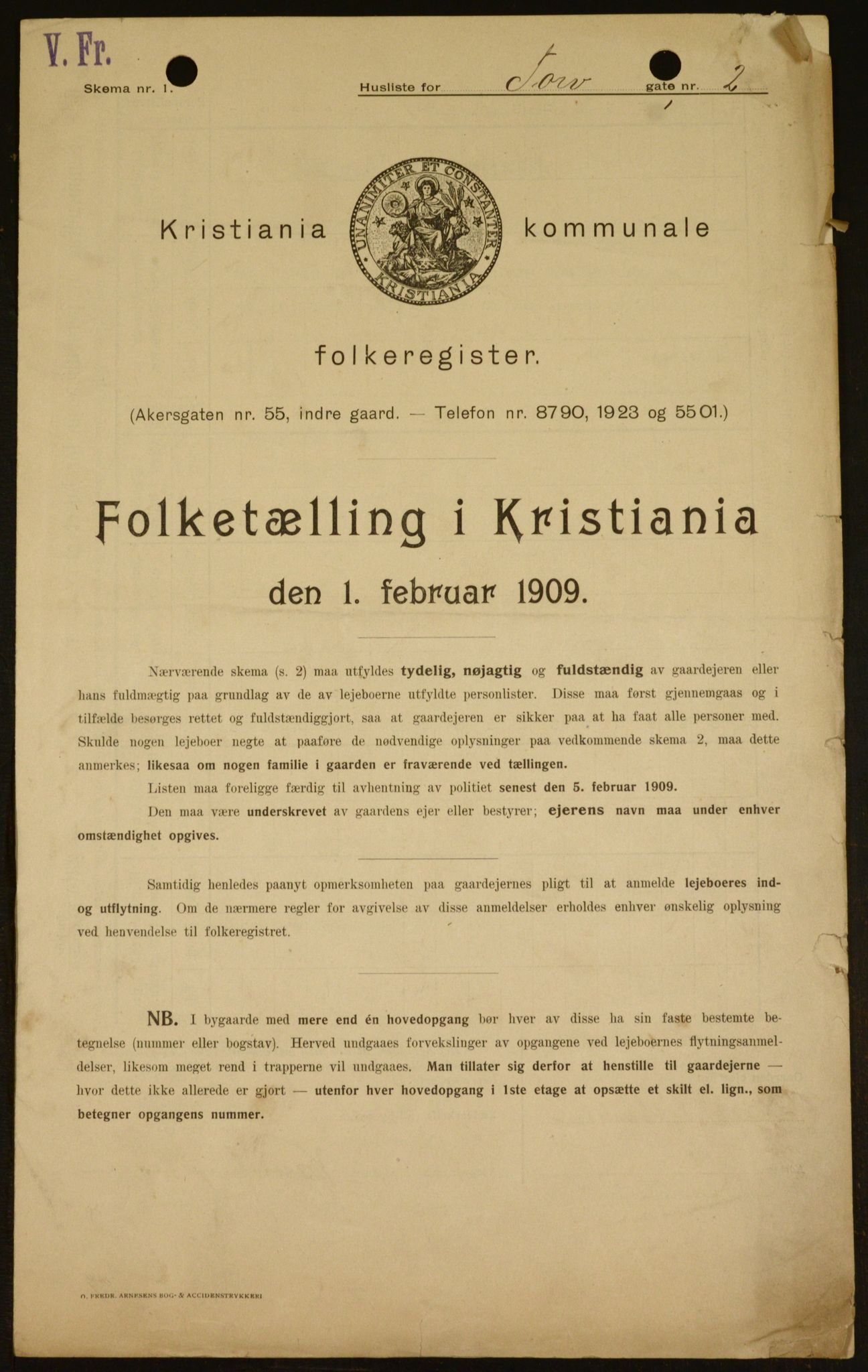 OBA, Municipal Census 1909 for Kristiania, 1909, p. 103312