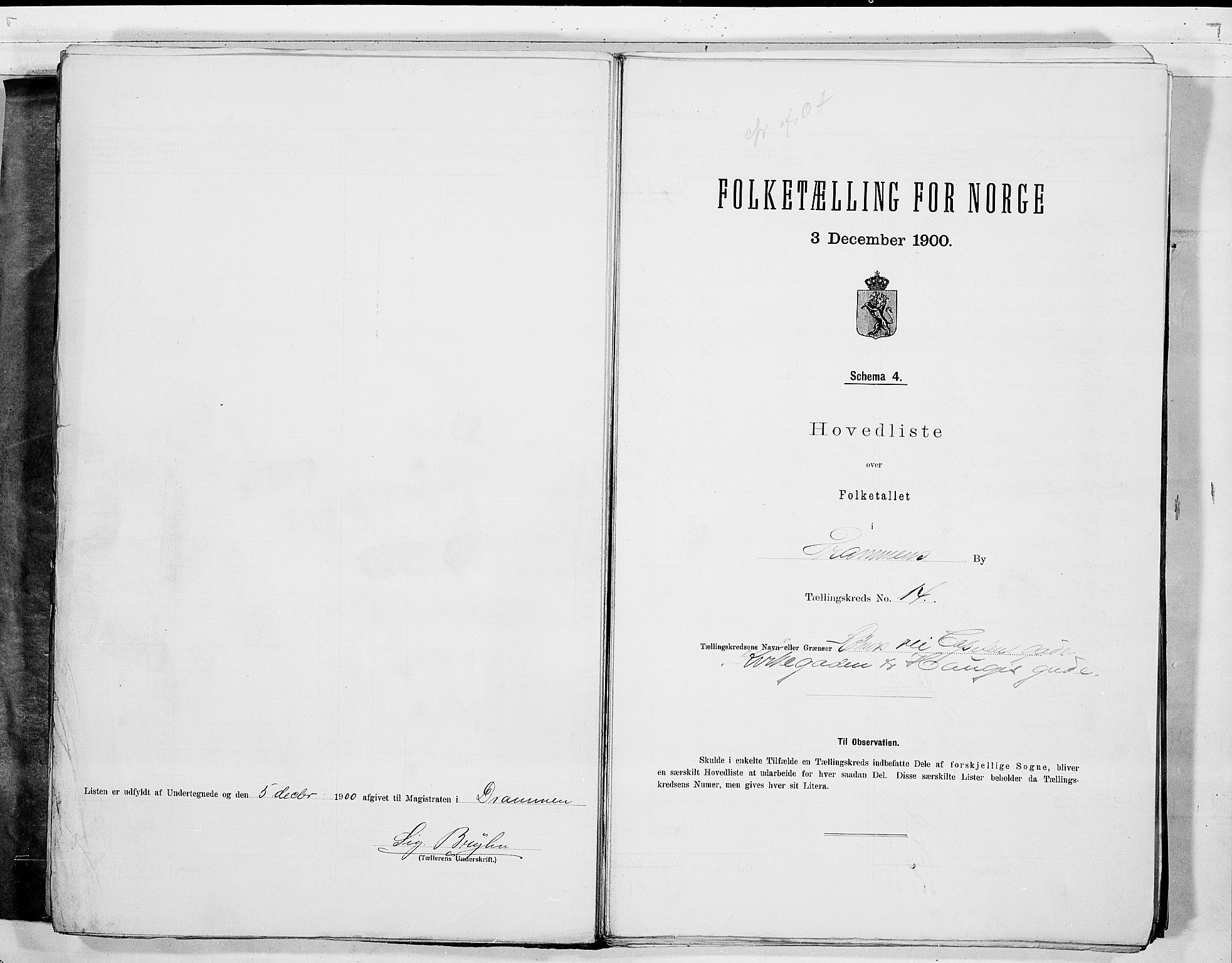 RA, 1900 census for Drammen, 1900, p. 33