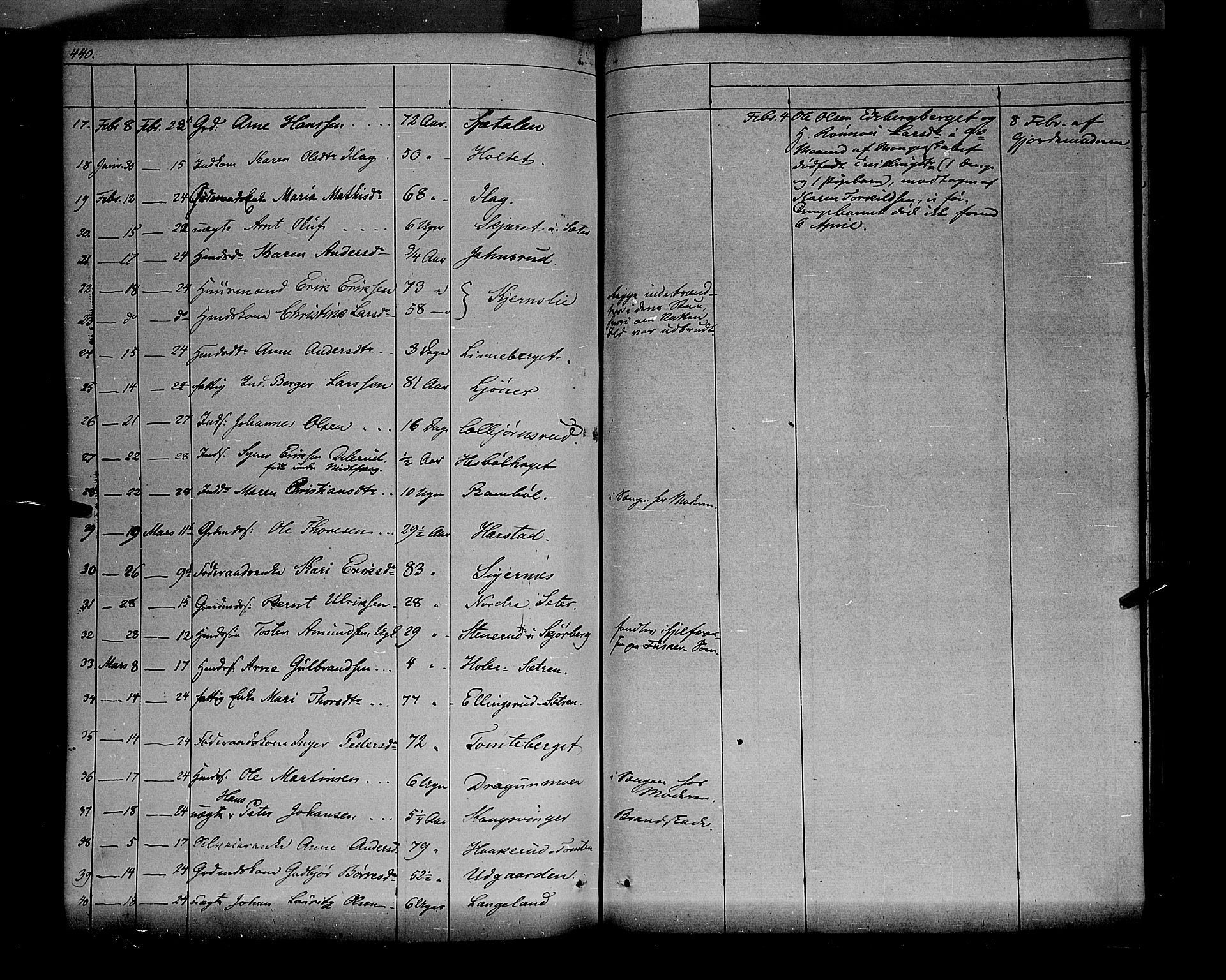 Vinger prestekontor, AV/SAH-PREST-024/H/Ha/Haa/L0009: Parish register (official) no. 9, 1847-1855, p. 440