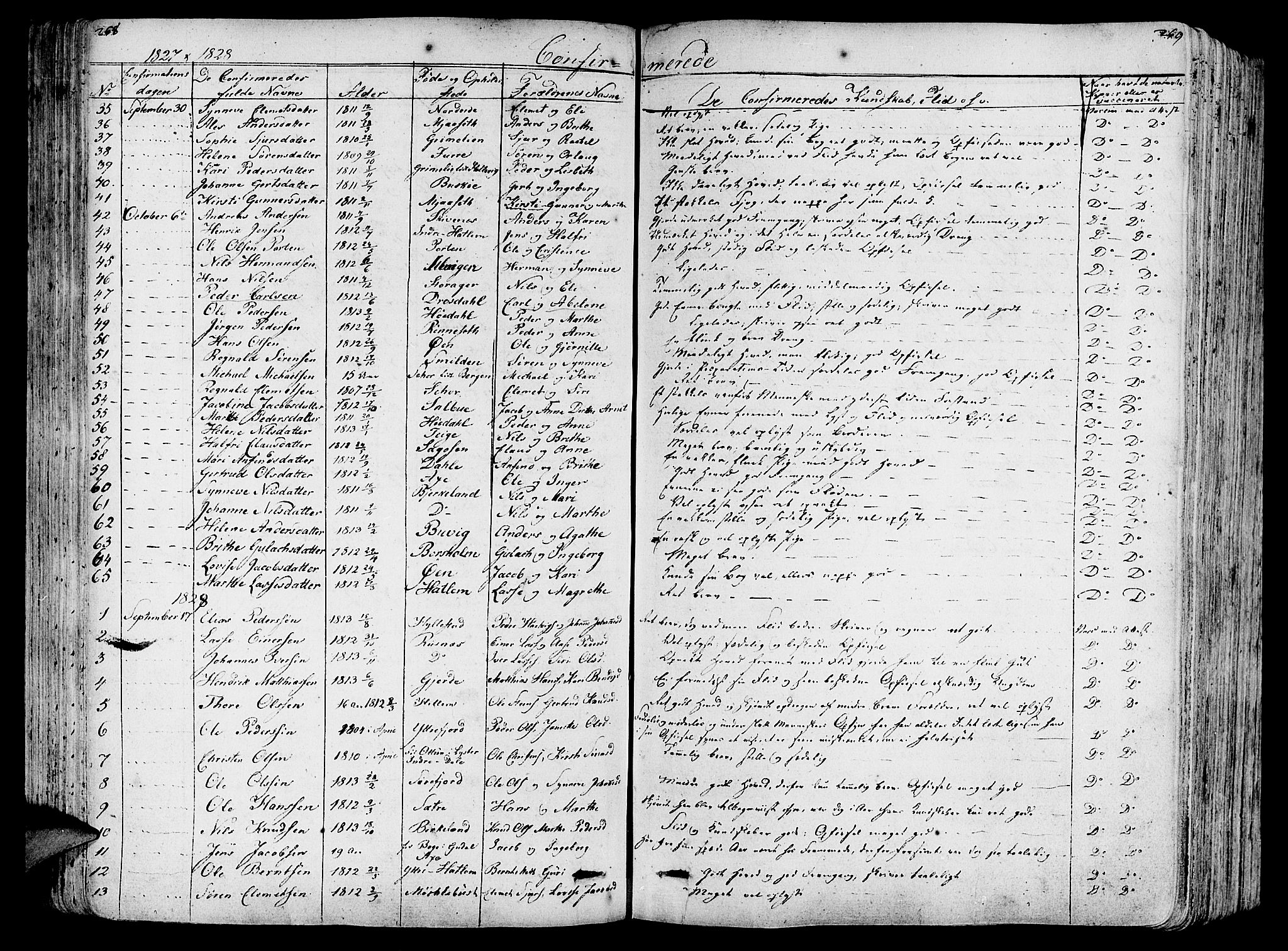 Askvoll sokneprestembete, AV/SAB-A-79501/H/Haa/Haaa/L0010: Parish register (official) no. A 10, 1821-1844, p. 268-269