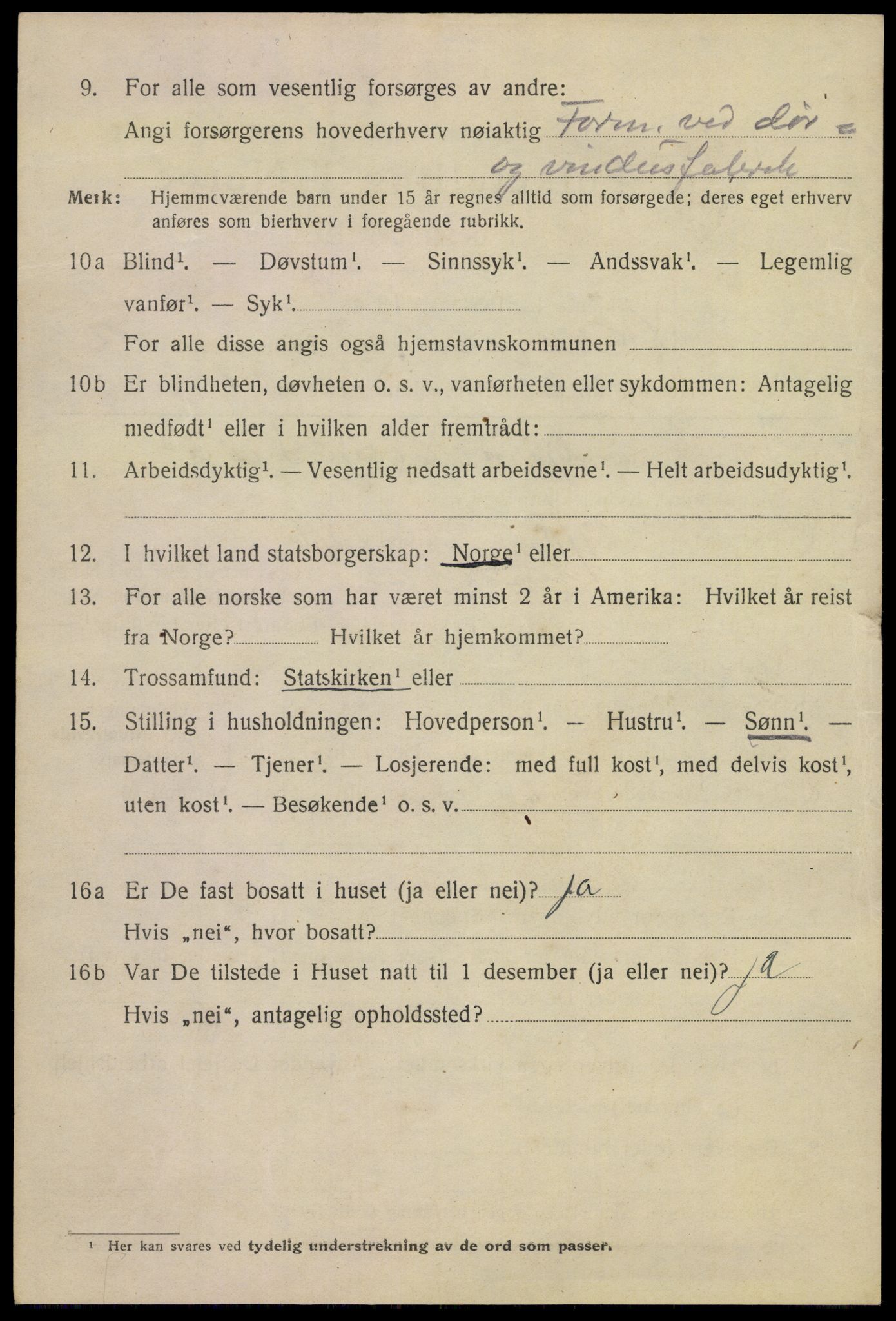 SAKO, 1920 census for Kragerø, 1920, p. 5606