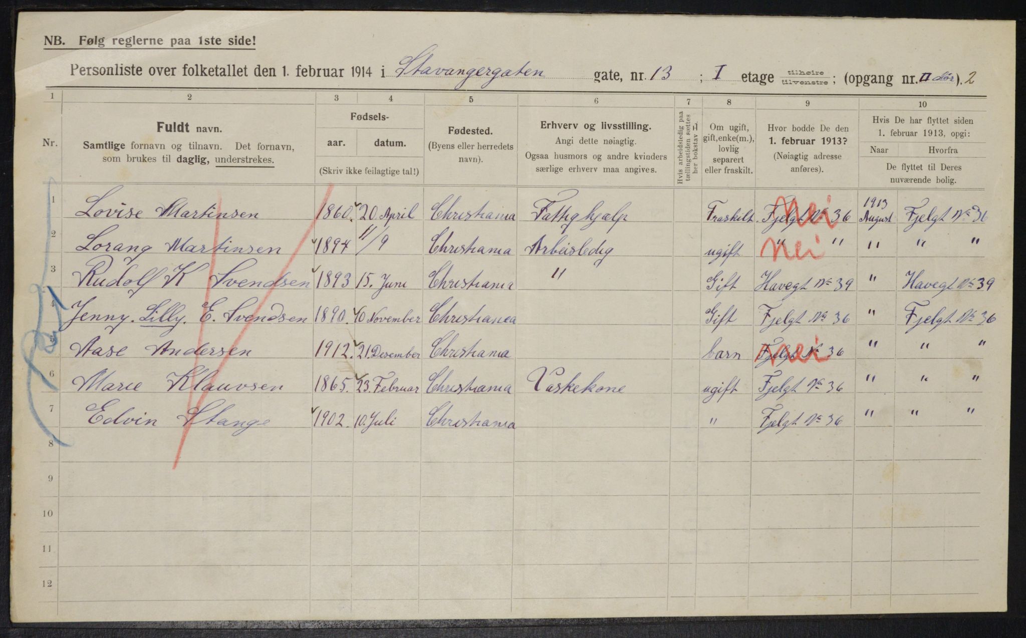 OBA, Municipal Census 1914 for Kristiania, 1914, p. 100794