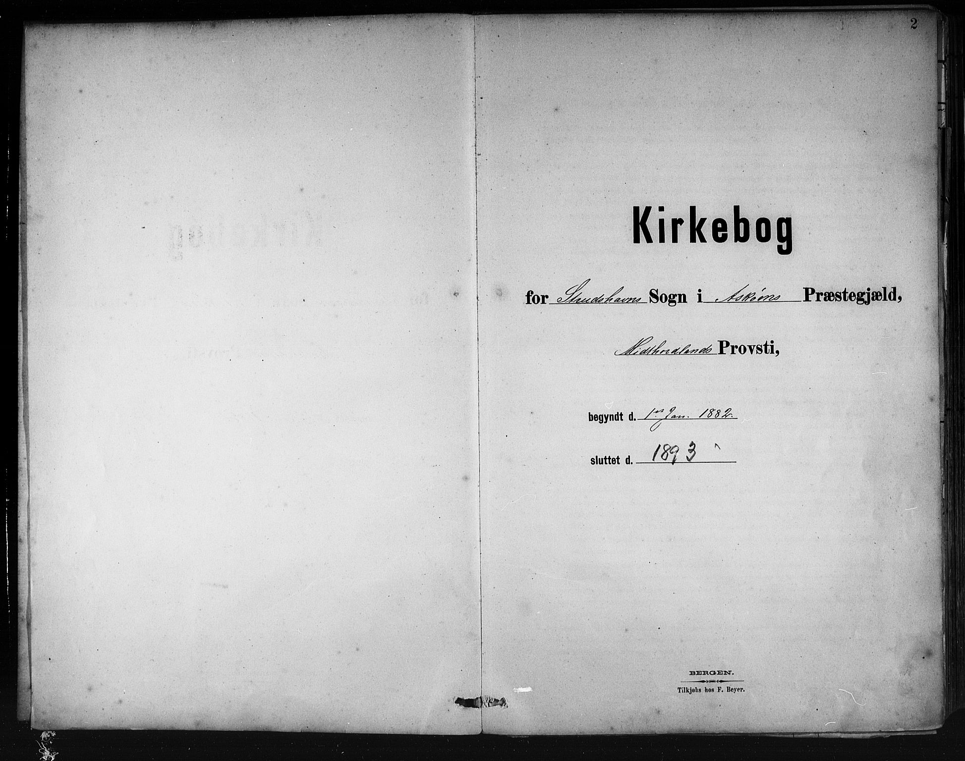 Askøy Sokneprestembete, AV/SAB-A-74101/H/Ha/Hab/Haba/L0008: Parish register (copy) no. A 8, 1882-1893, p. 2