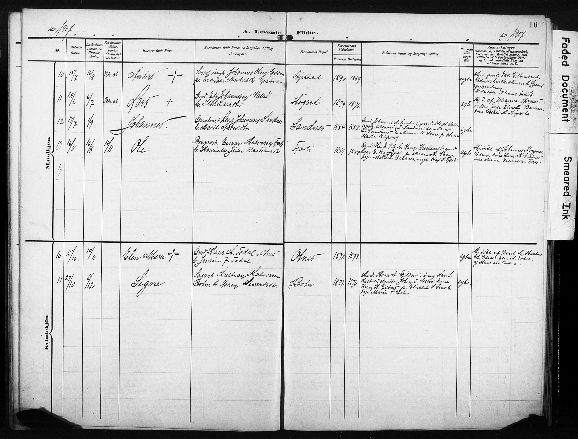 Ministerialprotokoller, klokkerbøker og fødselsregistre - Møre og Romsdal, AV/SAT-A-1454/580/L0927: Parish register (copy) no. 580C02, 1904-1932, p. 16