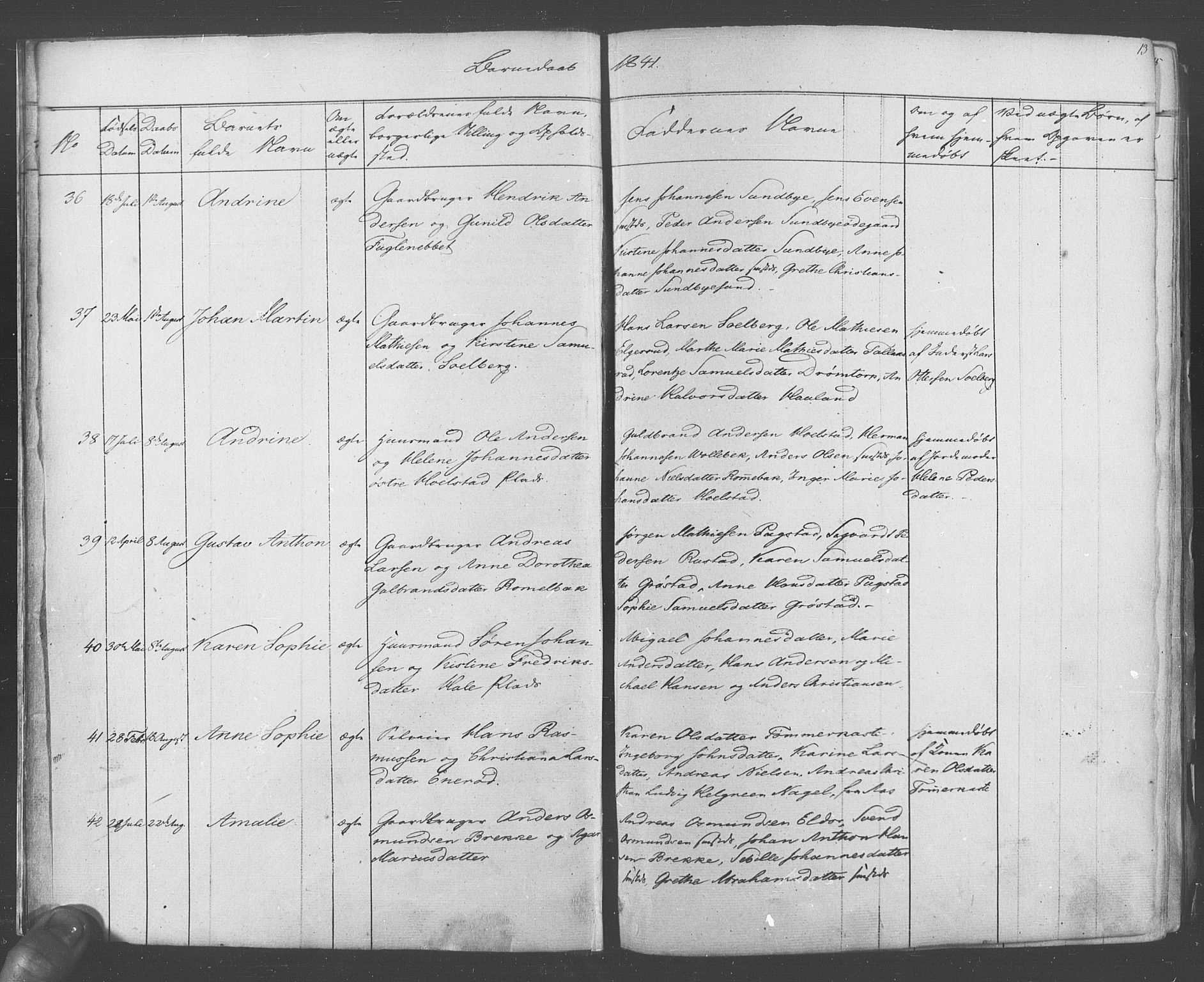 Ås prestekontor Kirkebøker, AV/SAO-A-10894/F/Fa/L0006: Parish register (official) no. I 6, 1841-1853, p. 12-13