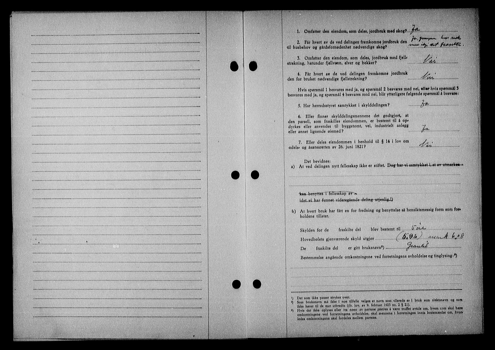 Nedenes sorenskriveri, AV/SAK-1221-0006/G/Gb/Gba/L0051: Mortgage book no. A-V, 1943-1944, Diary no: : 617/1944