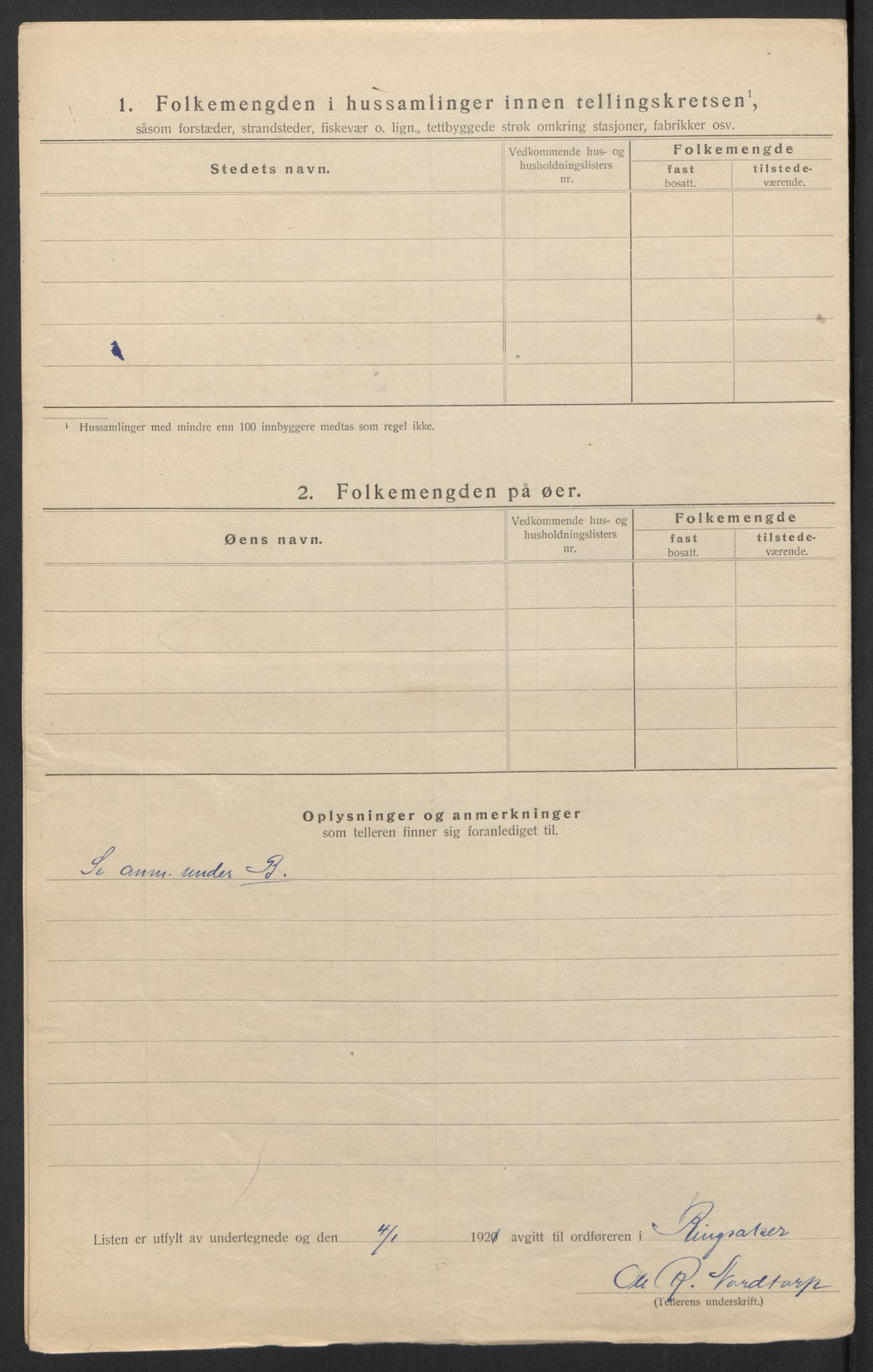 SAH, 1920 census for Ringsaker, 1920, p. 89