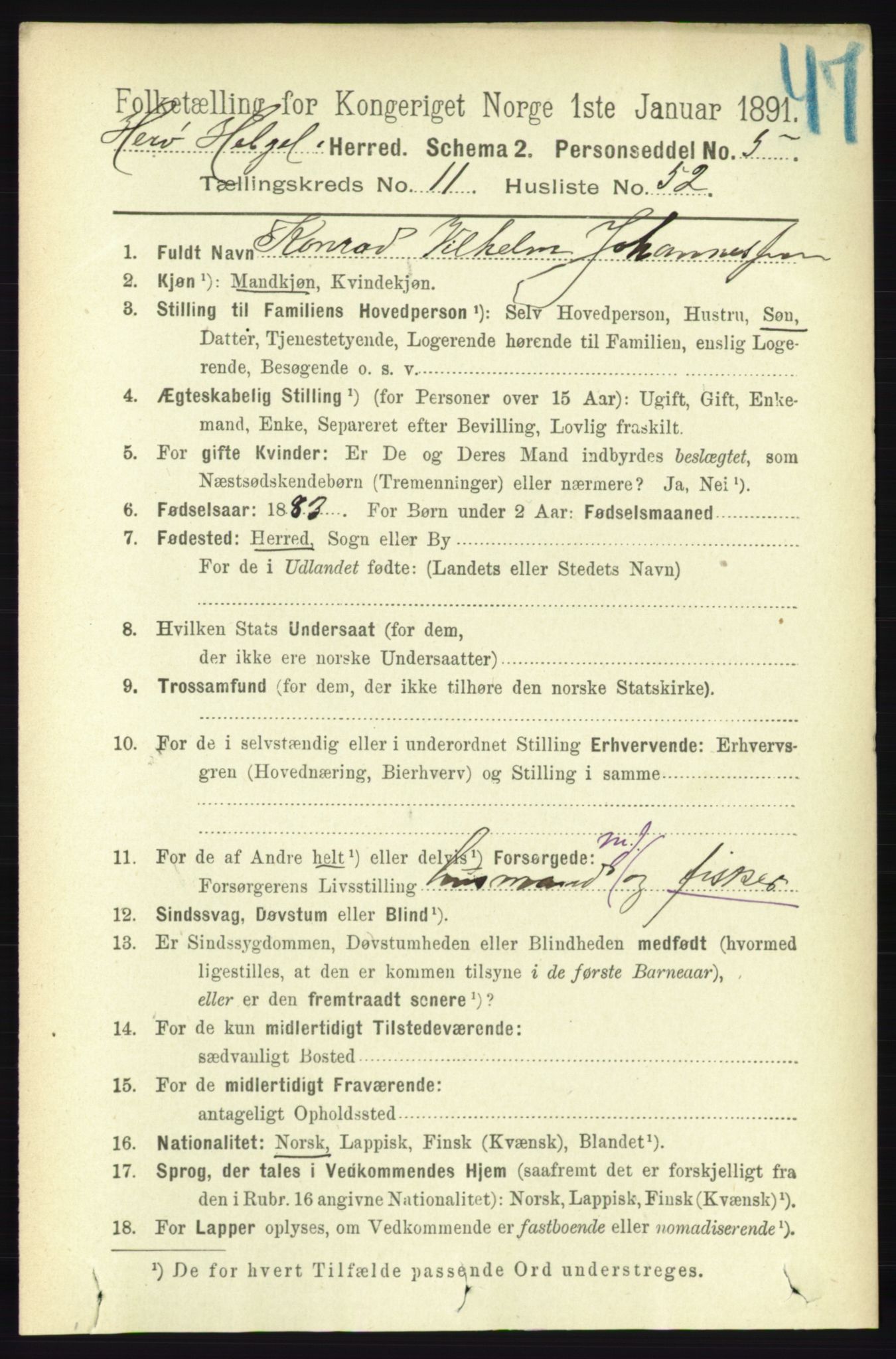 RA, 1891 census for 1818 Herøy, 1891, p. 4703