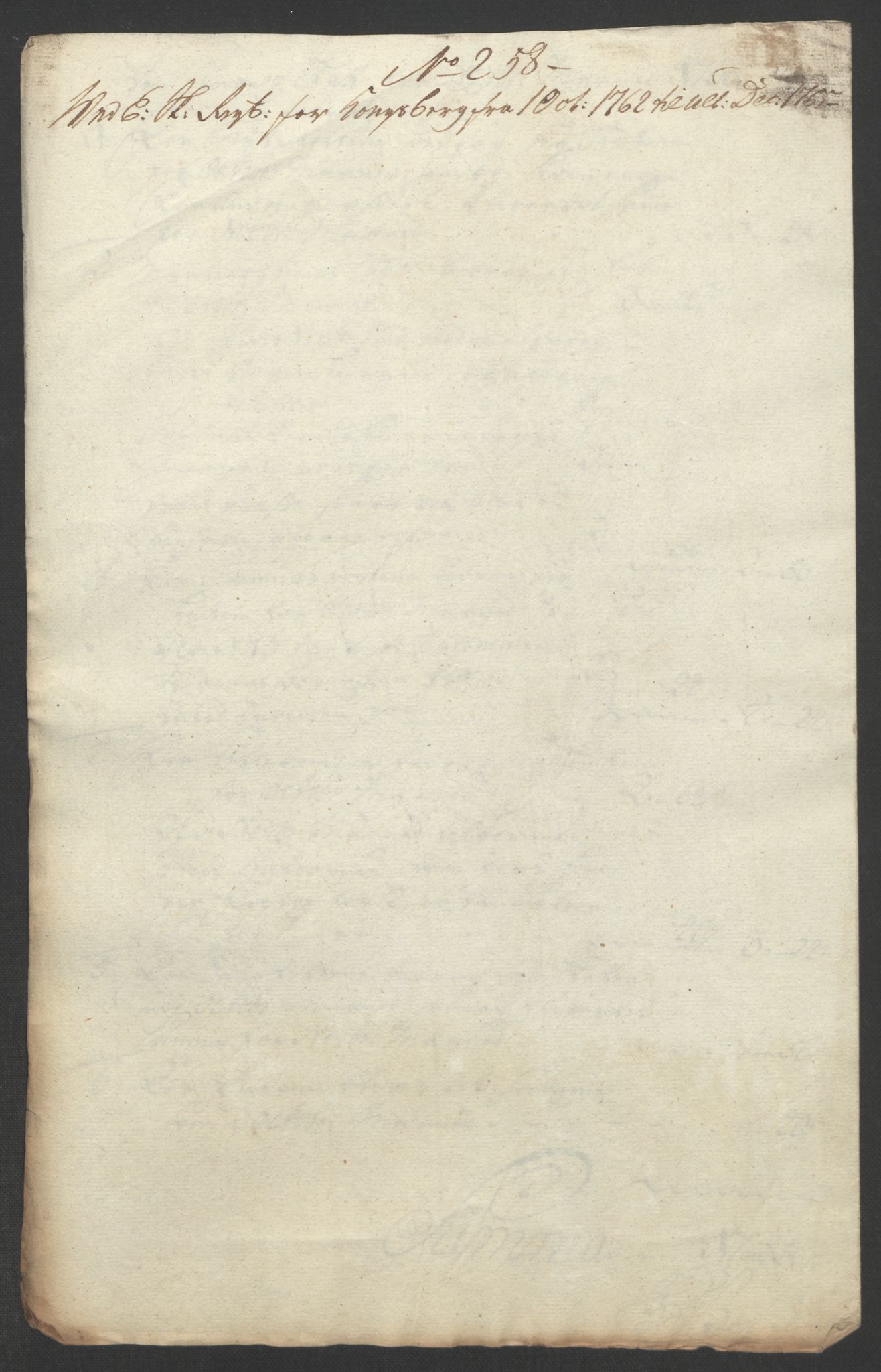 Rentekammeret inntil 1814, Reviderte regnskaper, Bergverksregnskaper, AV/RA-EA-3222/R/Rc/Rca/L0843: Ekstraskatt, 1762-1765, p. 1094