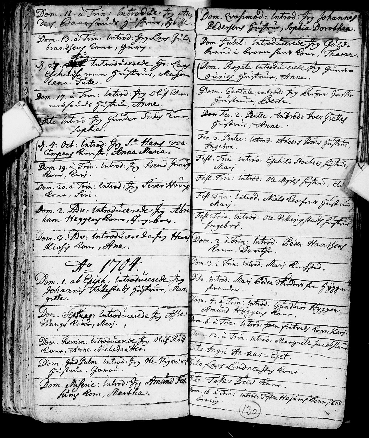 Røyken kirkebøker, AV/SAKO-A-241/F/Fa/L0001: Parish register (official) no. 1, 1701-1730, p. 130