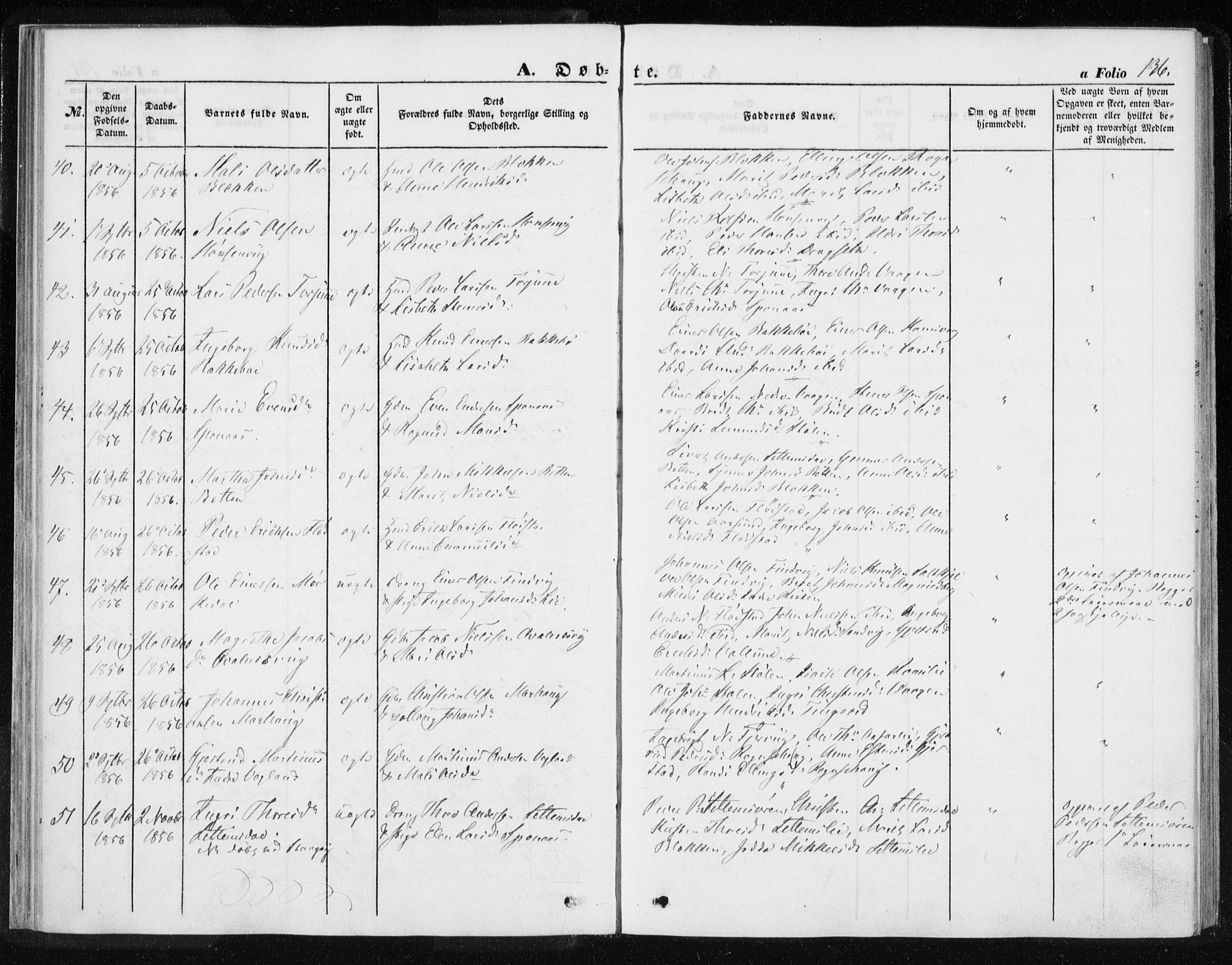 Ministerialprotokoller, klokkerbøker og fødselsregistre - Møre og Romsdal, SAT/A-1454/576/L0883: Parish register (official) no. 576A01, 1849-1865, p. 136
