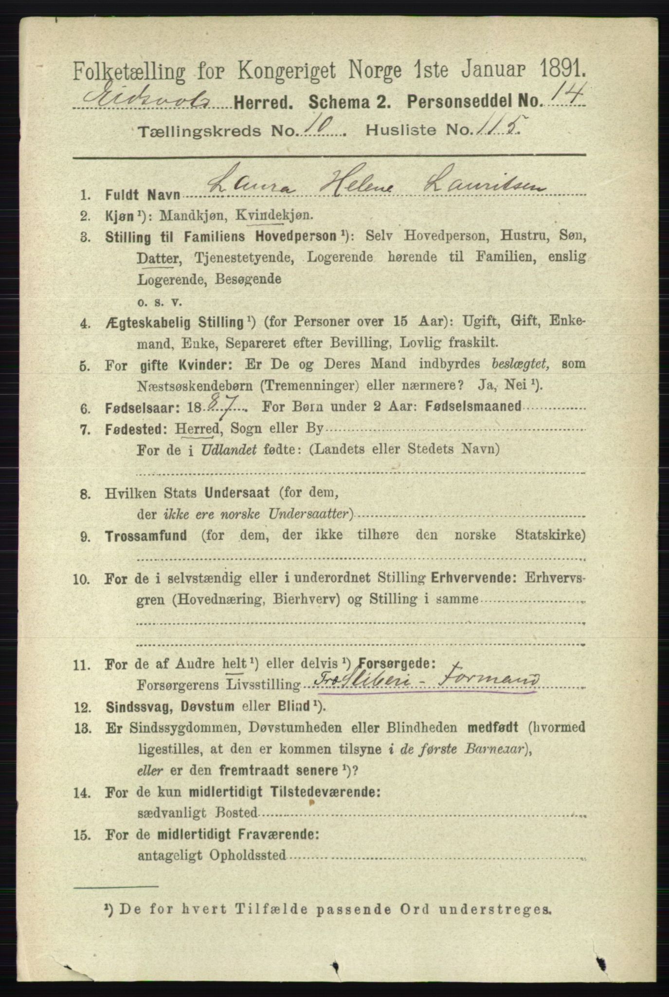 RA, 1891 census for 0237 Eidsvoll, 1891, p. 7573