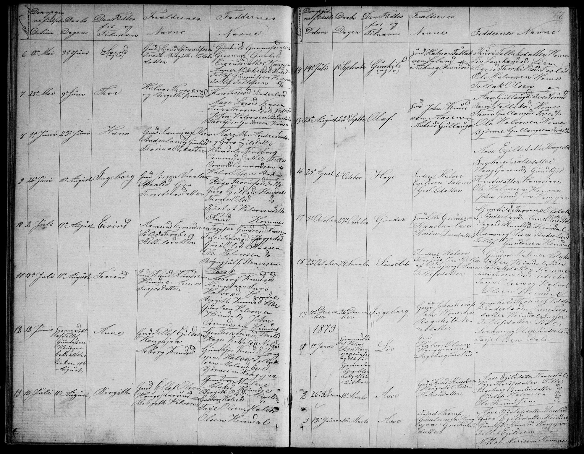 Nissedal kirkebøker, SAKO/A-288/G/Gb/L0002: Parish register (copy) no. II 2, 1863-1892, p. 17