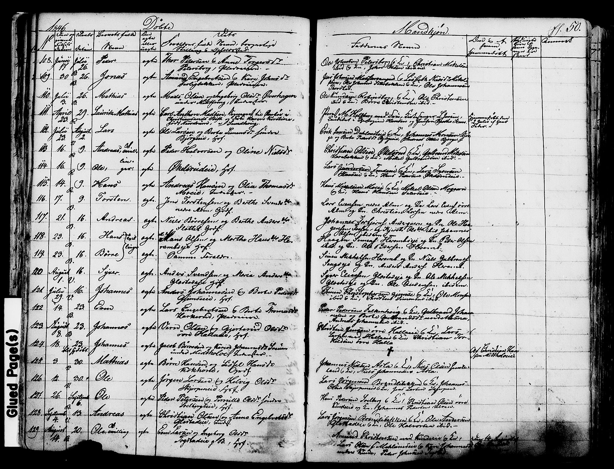 Ringsaker prestekontor, SAH/PREST-014/K/Ka/L0008: Parish register (official) no. 8, 1837-1850, p. 50