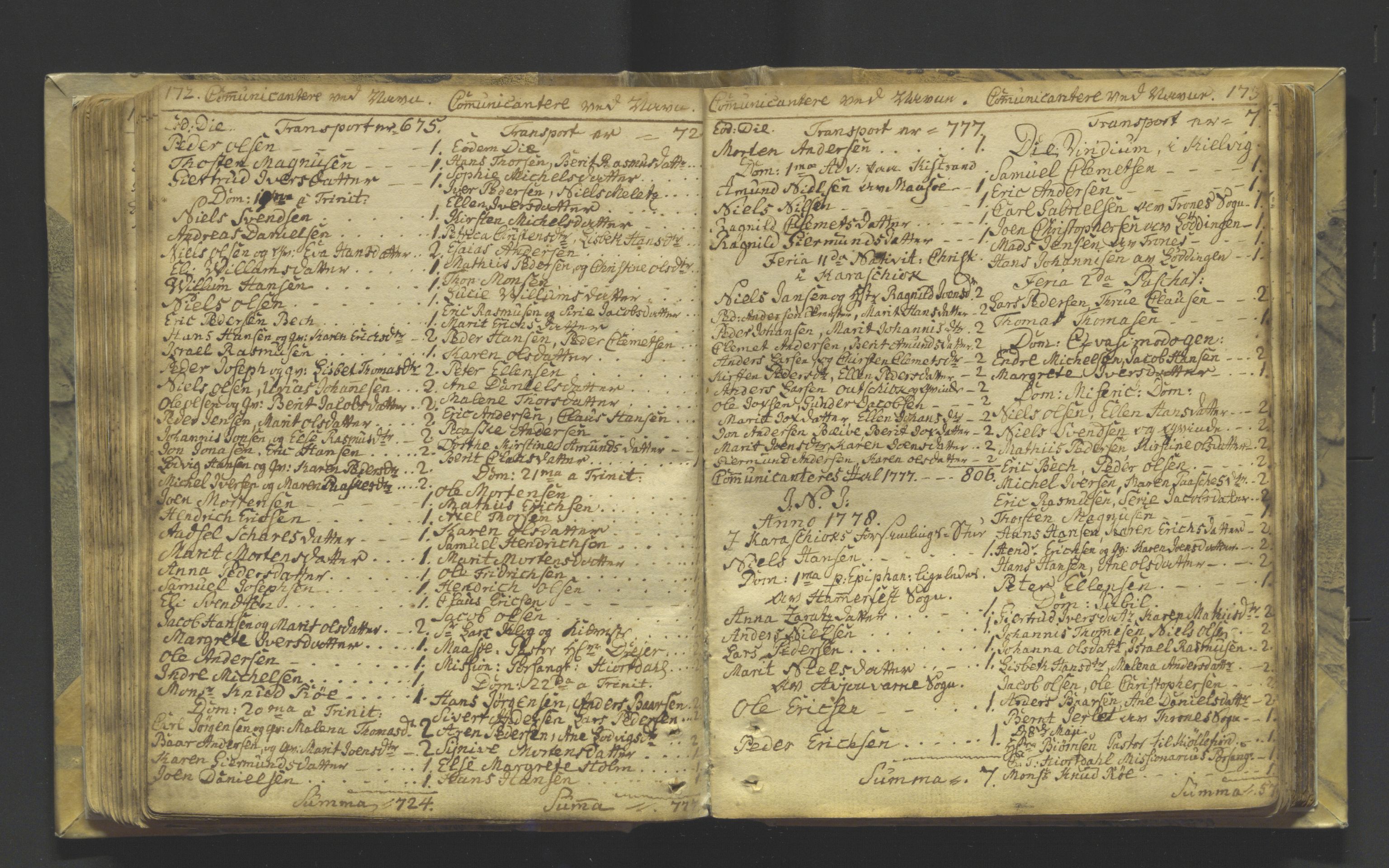 Kistrand/Porsanger sokneprestembete, AV/SATØ-S-1351/H/Ha/L0001.kirke: Parish register (official) no. 1, 1764-1792, p. 172-173
