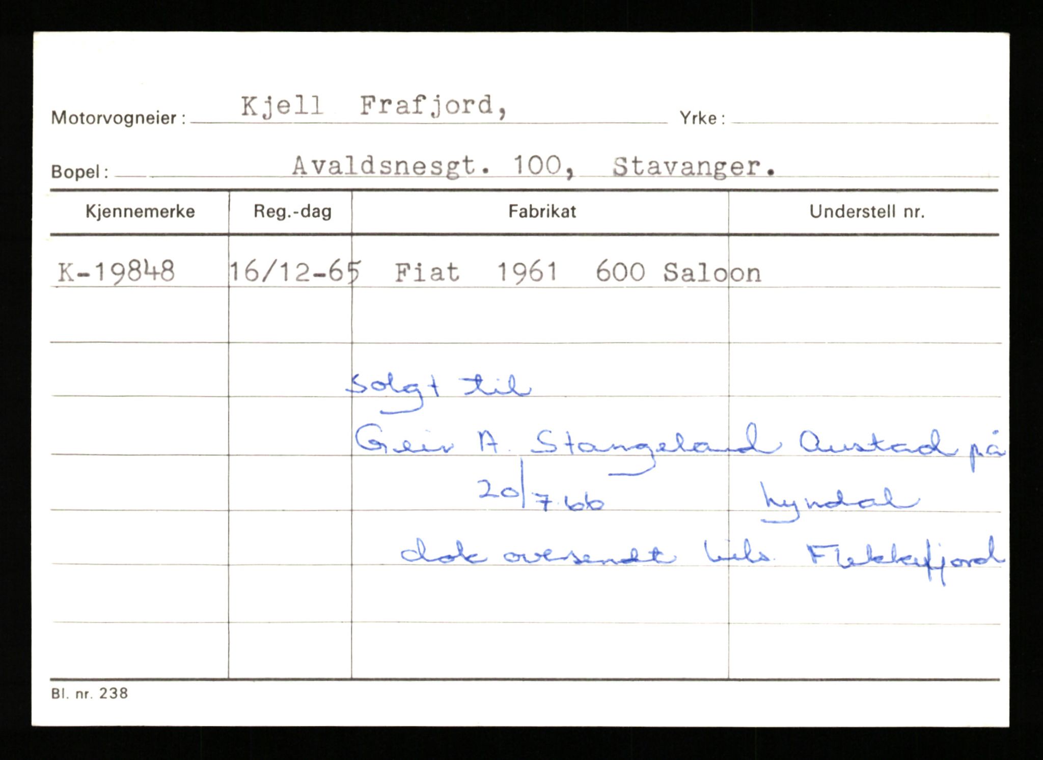 Stavanger trafikkstasjon, AV/SAST-A-101942/0/G/L0004: Registreringsnummer: 15497 - 22957, 1930-1971, p. 1912