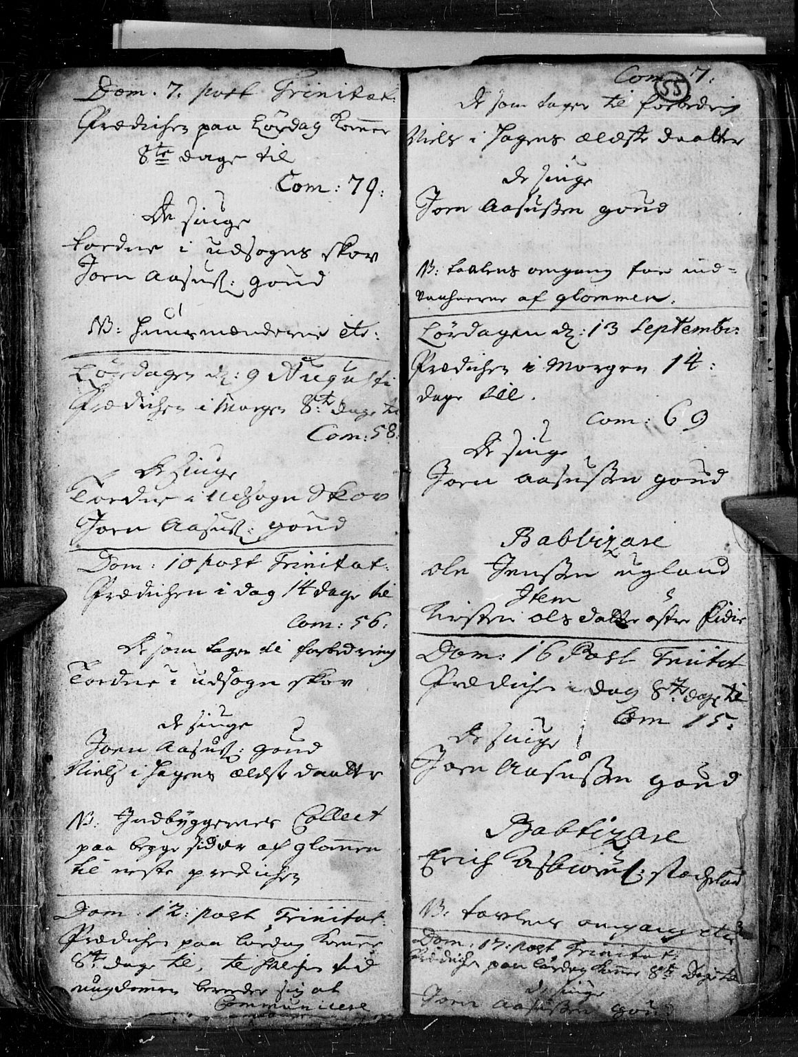 Søgne sokneprestkontor, SAK/1111-0037/F/Fa/Faa/L0001: Parish register (official) no. A 1, 1716-1740, p. 55