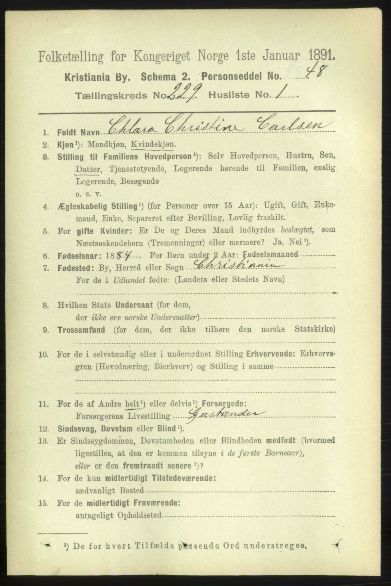 RA, 1891 census for 0301 Kristiania, 1891, p. 140442