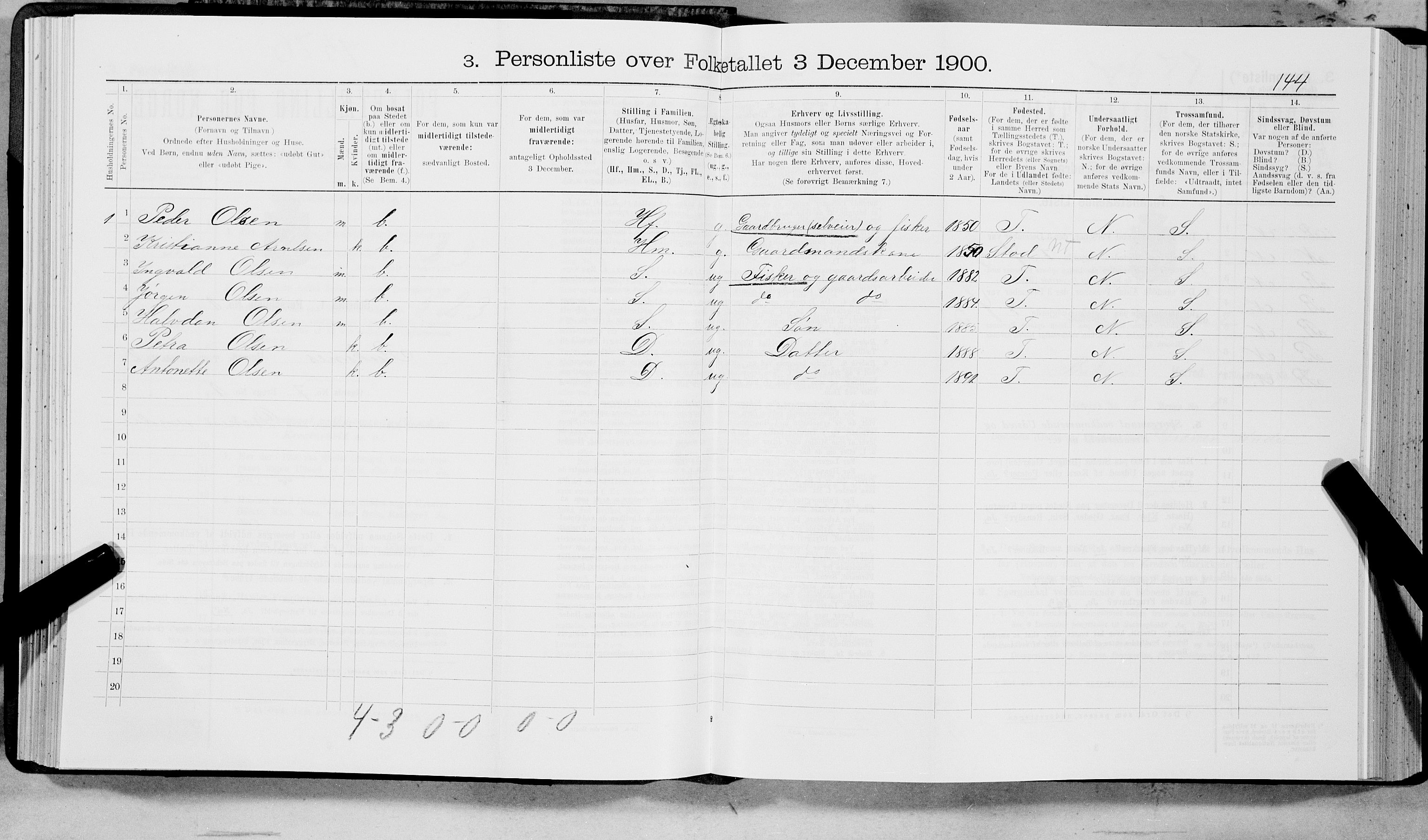 SAT, 1900 census for Buksnes, 1900, p. 145