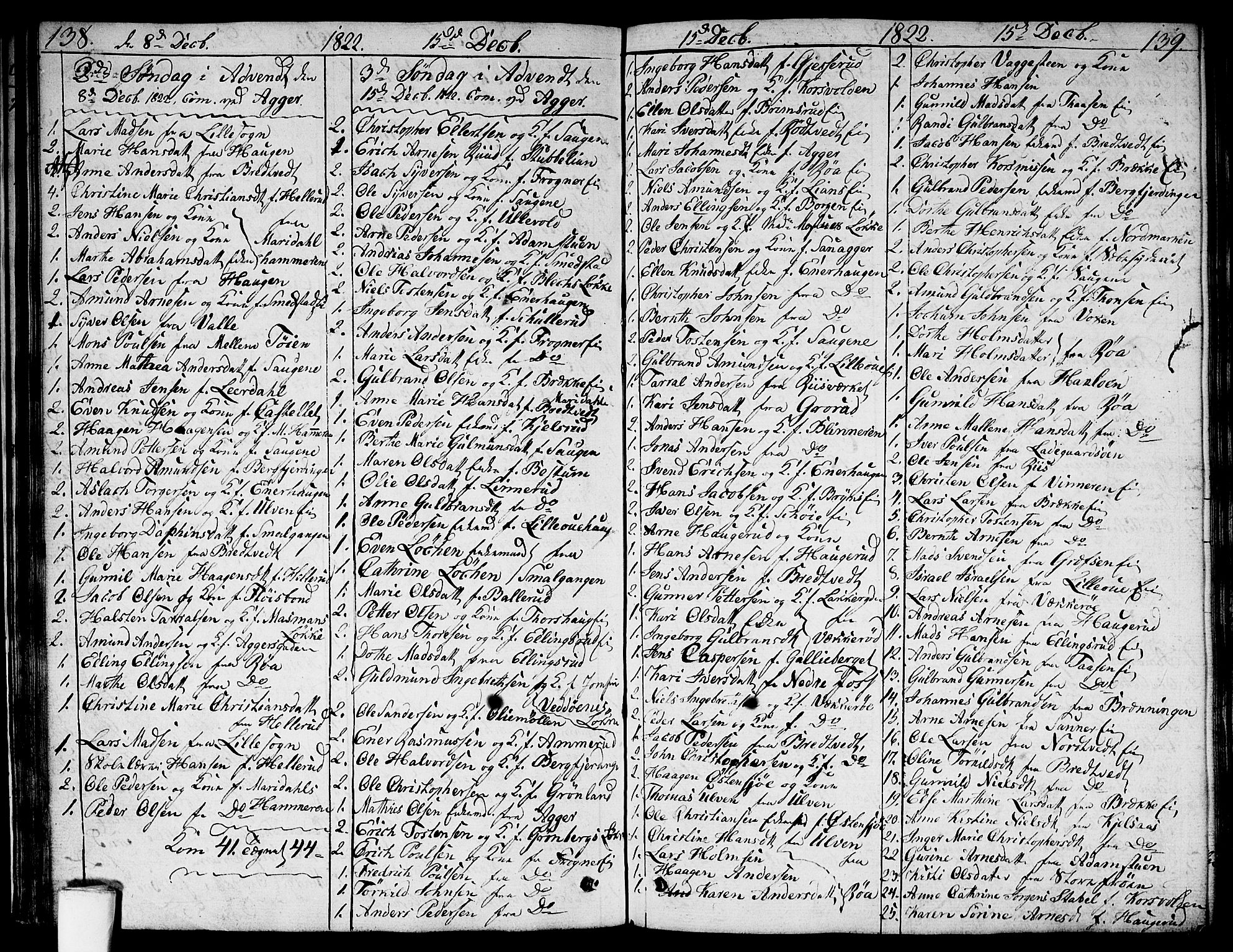 Aker prestekontor kirkebøker, AV/SAO-A-10861/G/L0003: Parish register (copy) no. 3, 1819-1836, p. 138-139