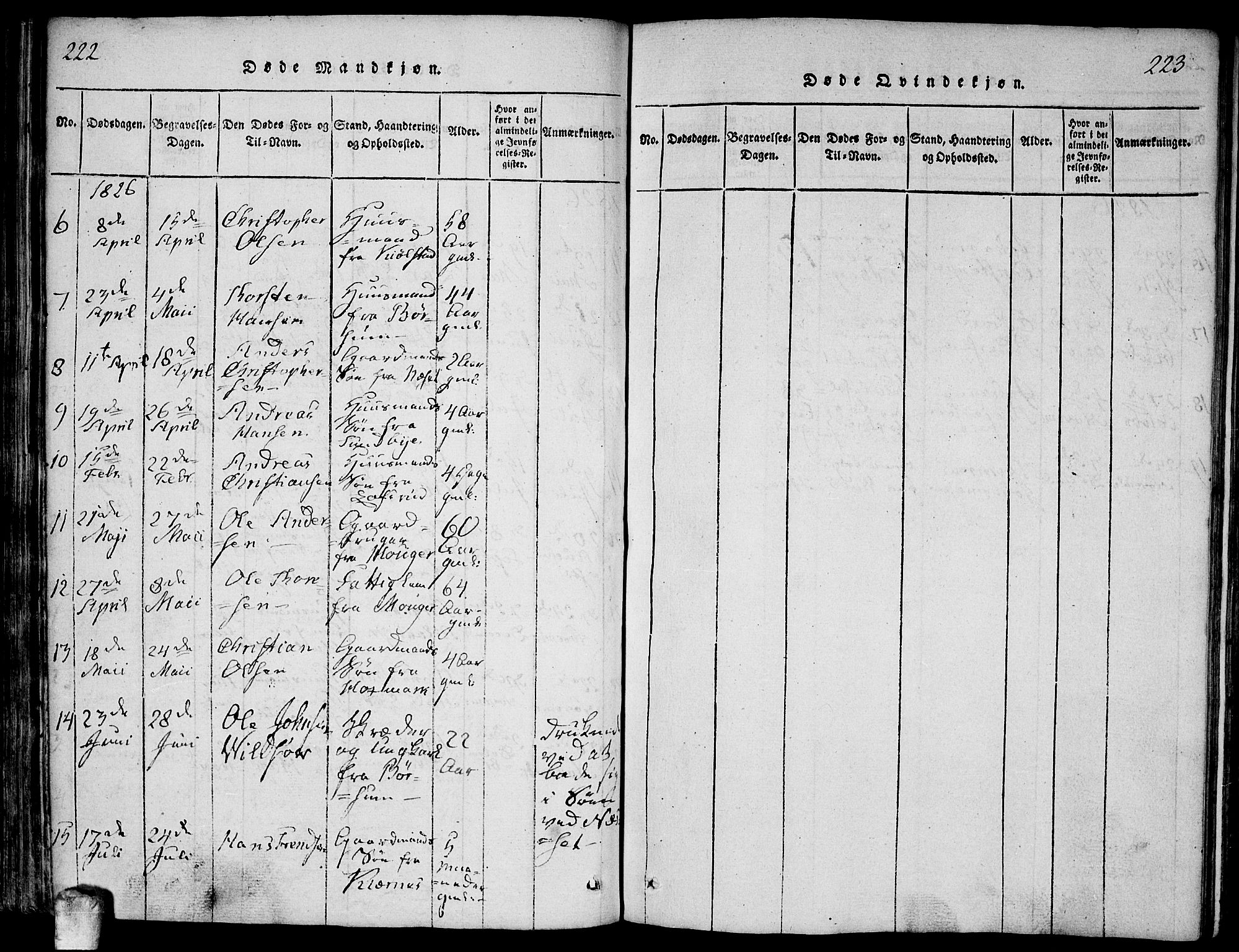 Ås prestekontor Kirkebøker, AV/SAO-A-10894/F/Fa/L0004: Parish register (official) no. I 4, 1818-1826, p. 222-223