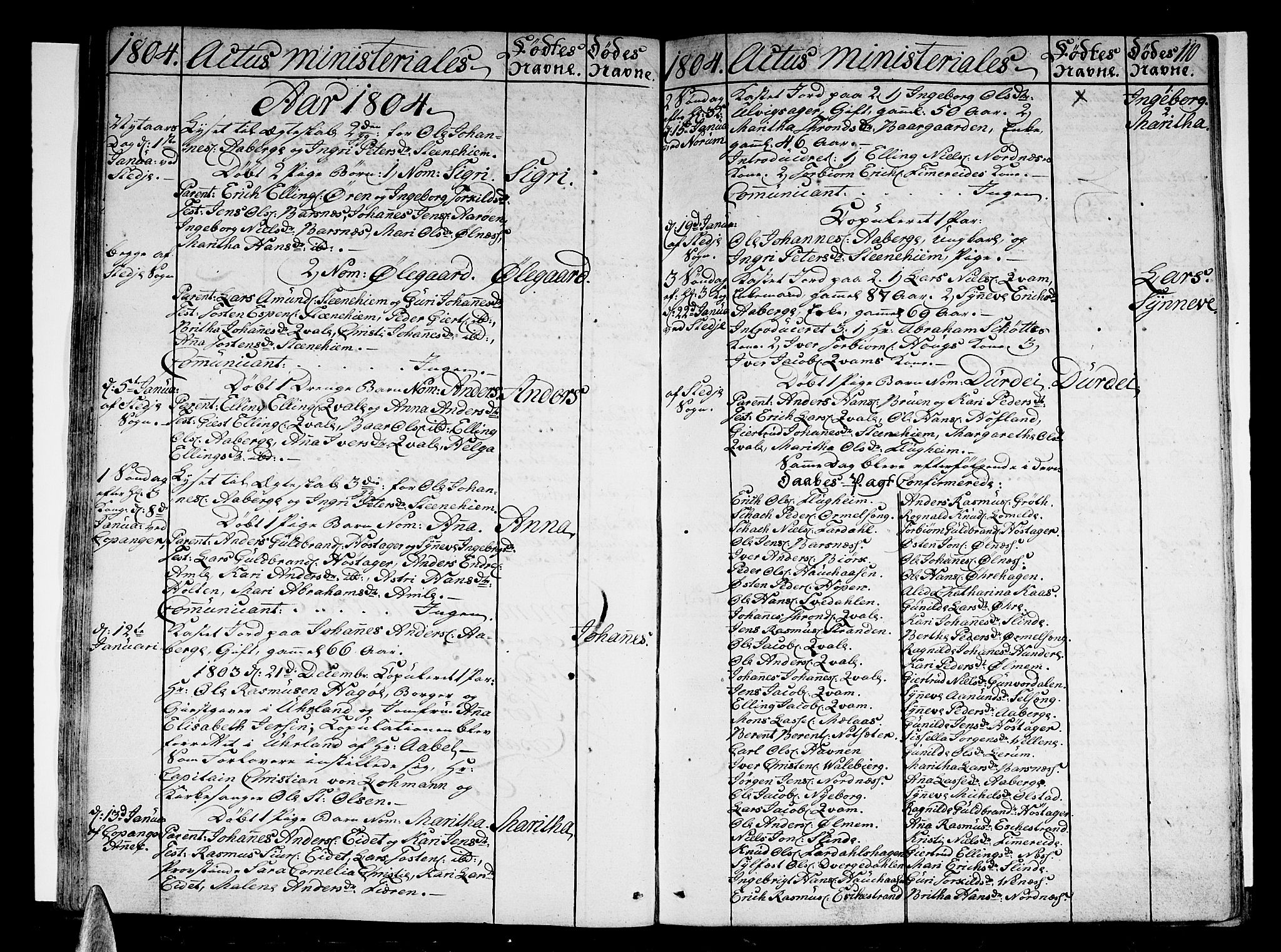 Sogndal sokneprestembete, AV/SAB-A-81301/H/Haa/Haaa/L0008: Parish register (official) no. A 8, 1795-1809, p. 110