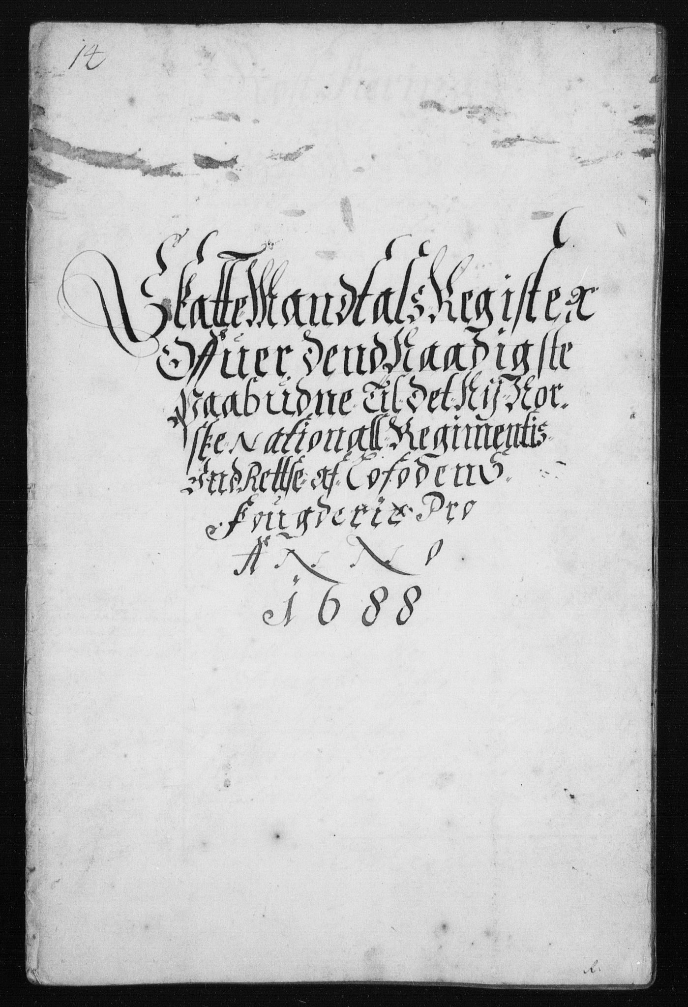 Rentekammeret inntil 1814, Reviderte regnskaper, Stiftamtstueregnskaper, Trondheim stiftamt og Nordland amt, RA/EA-6044/R/Rh/L0011: Nordland amt, 1688